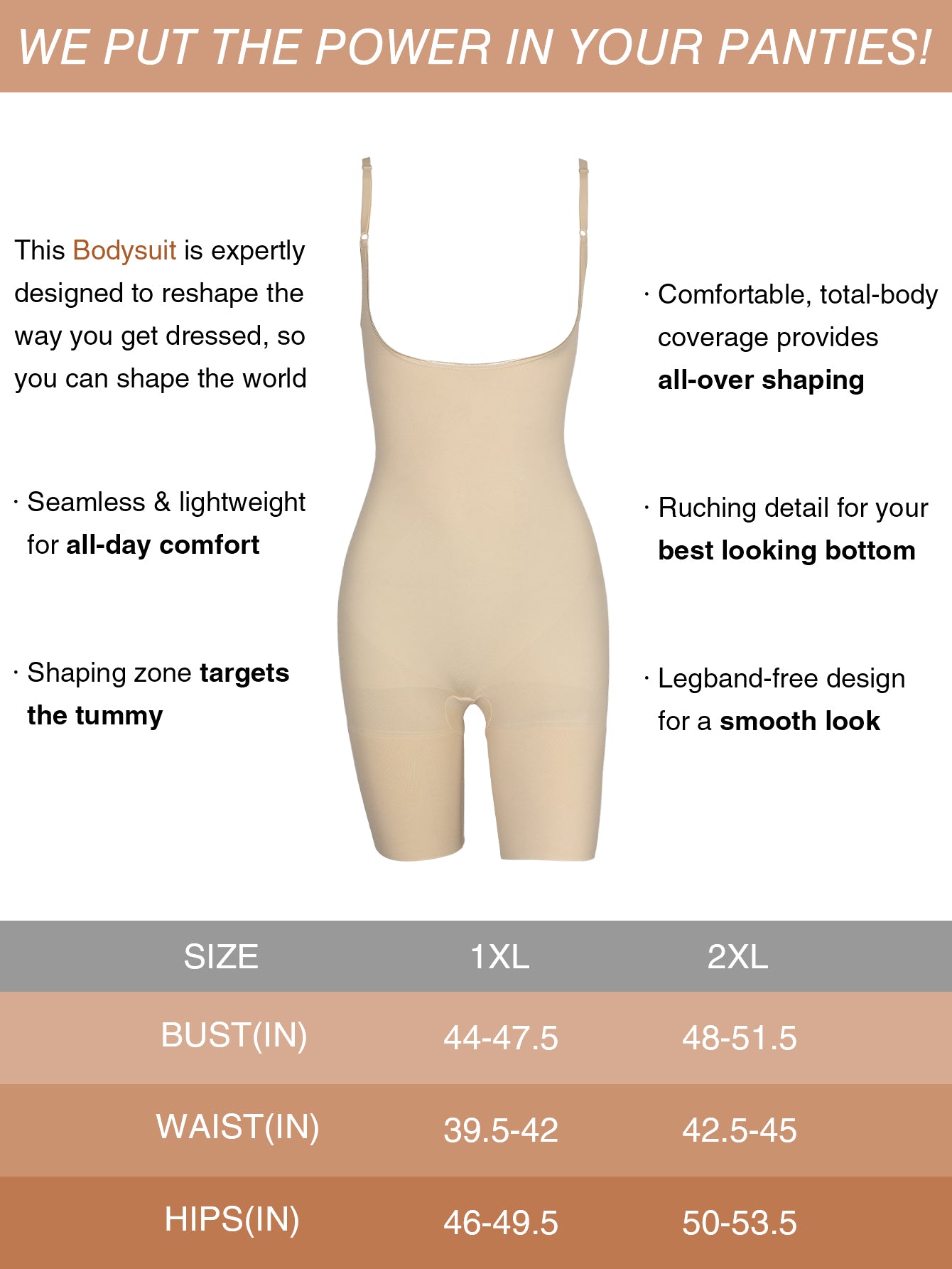 Open Bust Thigh Slimming Bodysuit Shaper Plus Size Shapewear For Women