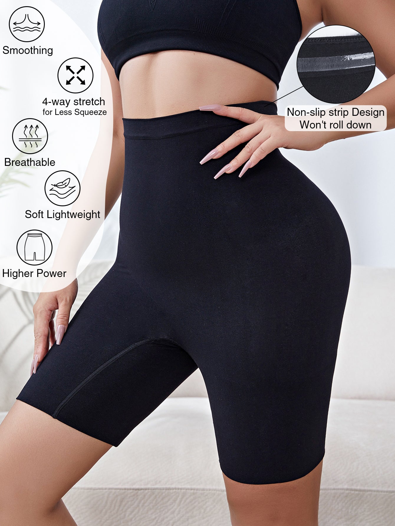 LYCRA 3-1 SHEER SCULPTING MID-THIGH BODY SHAPER SHORTS