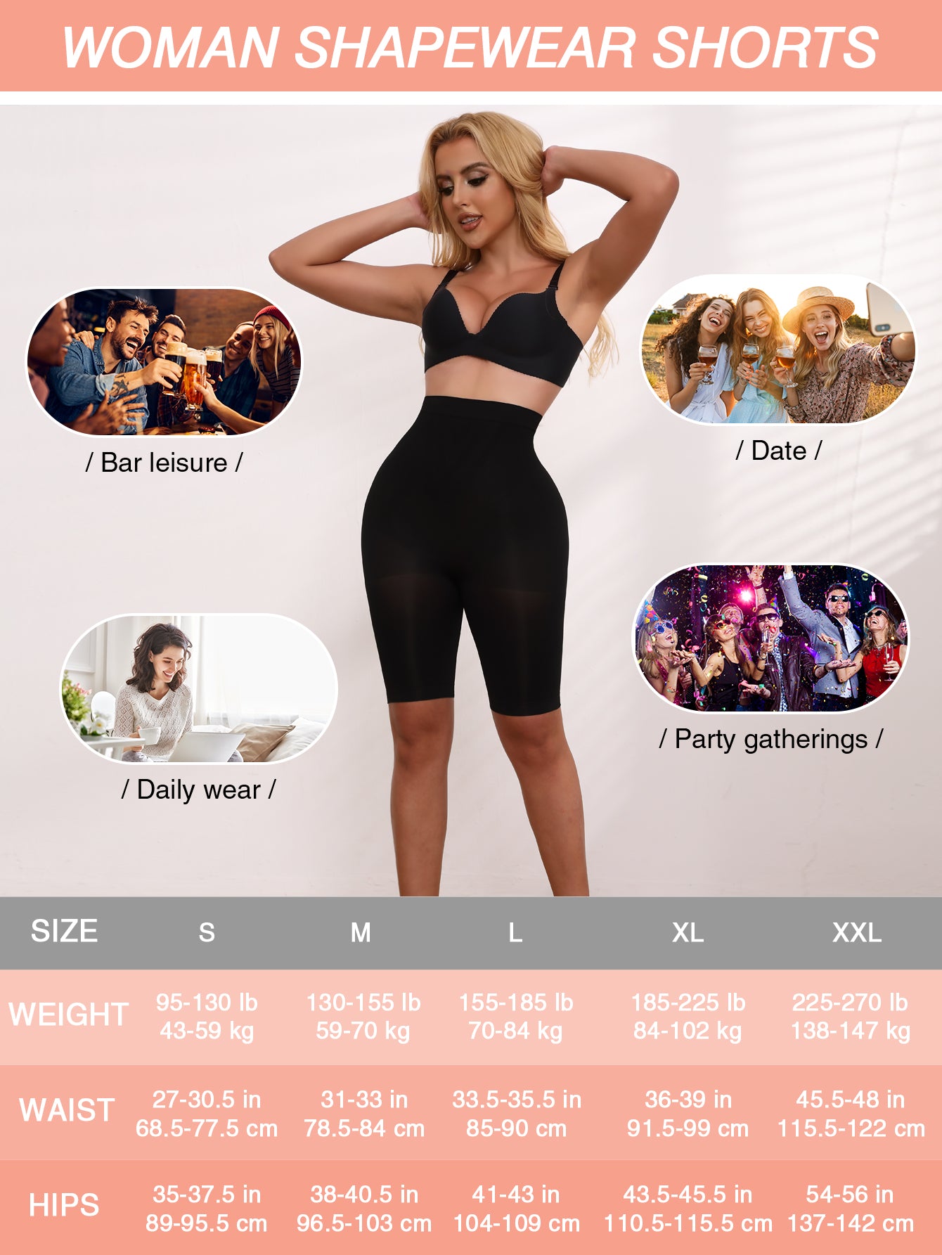 Women’s Slip Shorts for Under Dresses Shapewear Shorts Thigh Slimmer Girdles