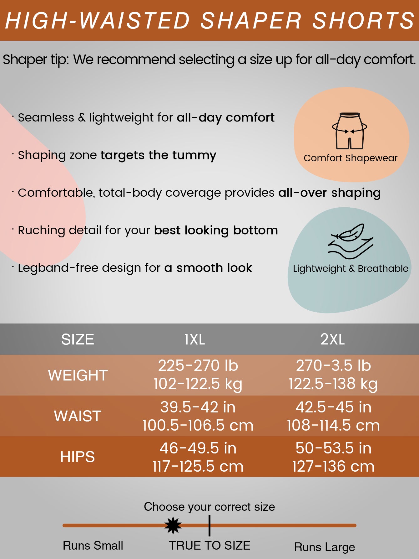 Firm-Control Seamless Slip Shorts for Under Dresses For Plus size
