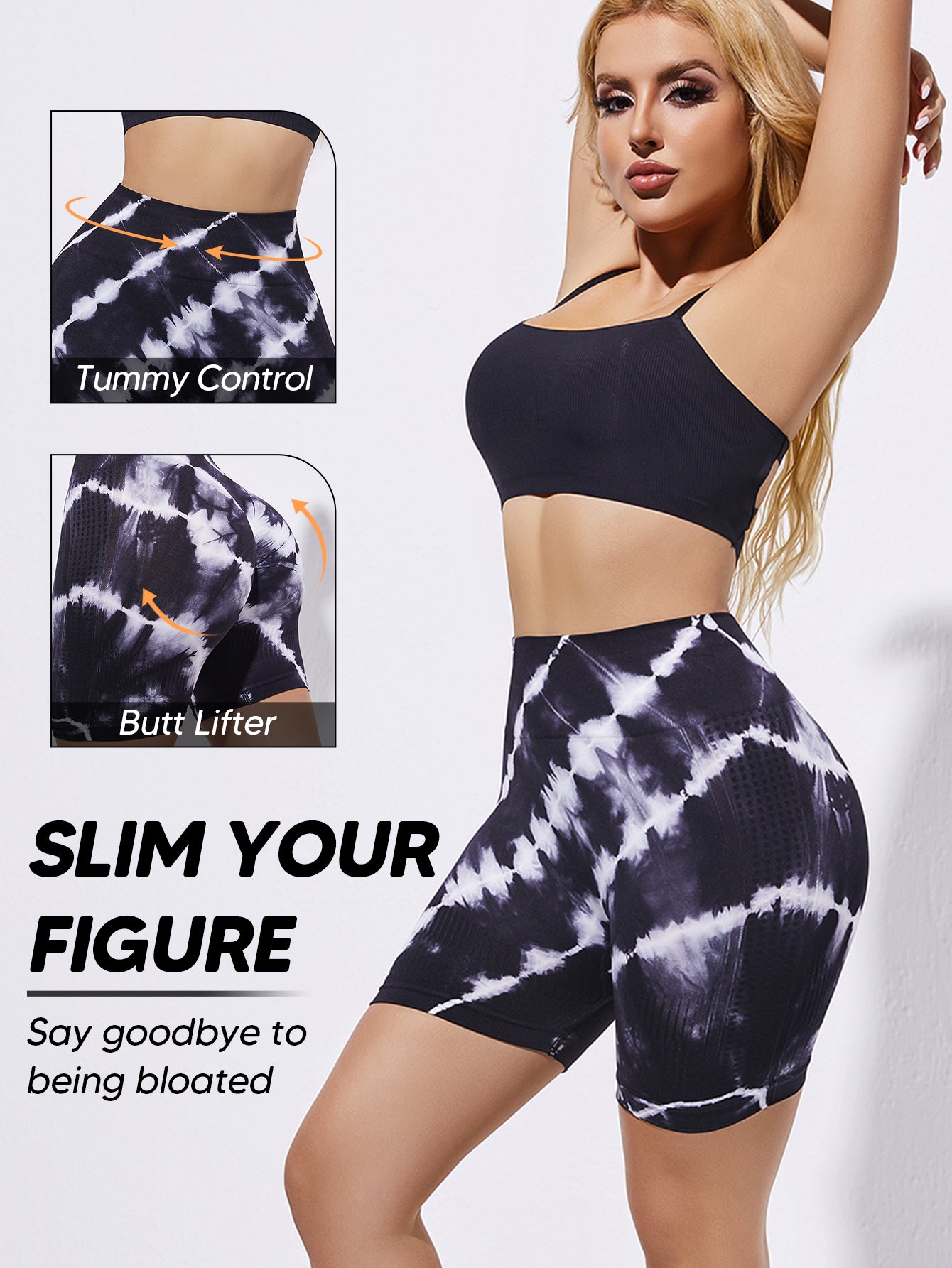 Tie Dye Athletic Shorts for Women Seamless Scrunch Soft Active Shorts