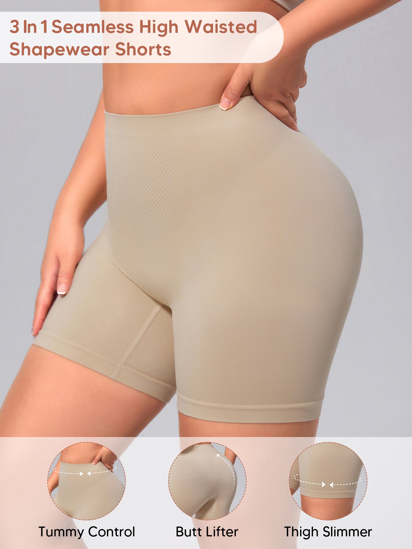 Seamless Shaping Slip Shorts for Women Light Tummy Control Shapewear Panties
