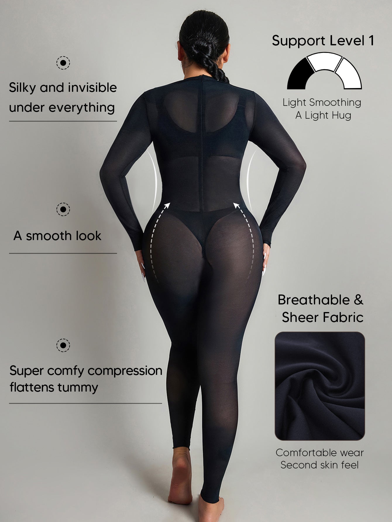 Sexy Sheer See Through Mesh Zippered Jumpsuit For Women Bodycon Outfits