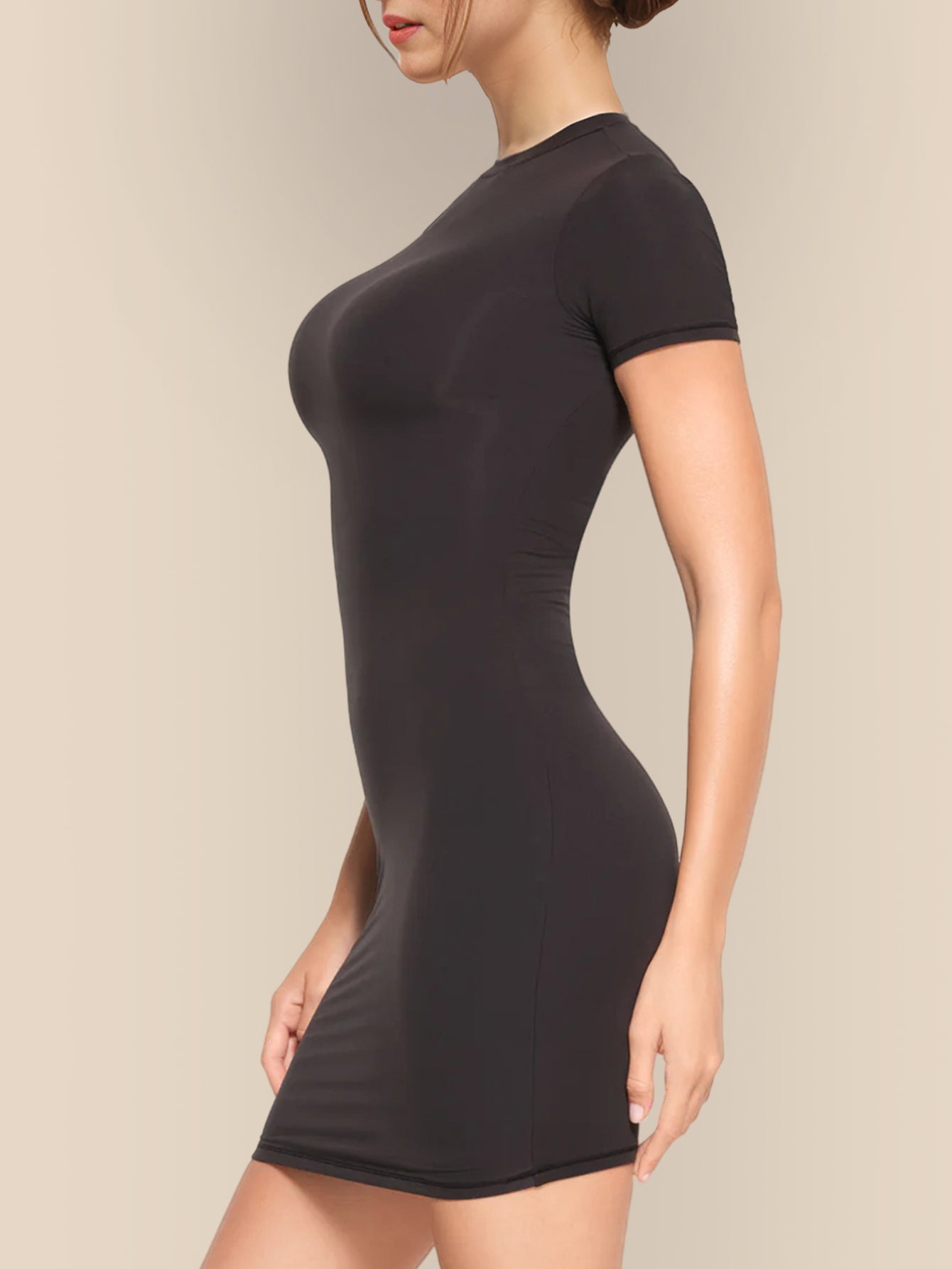 Mock Turtle Neck Slim Fit Short Dress Bodycon Mini Tank Short Party Dress