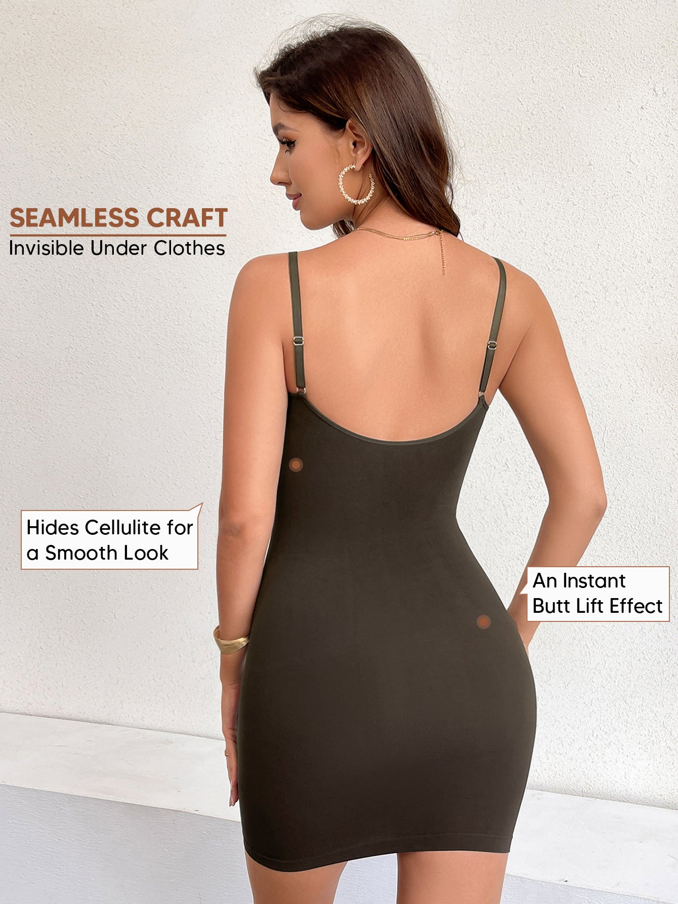Low Back Women Body Shaper Sexy Backless Shapewear Dress With Adjustable Straps