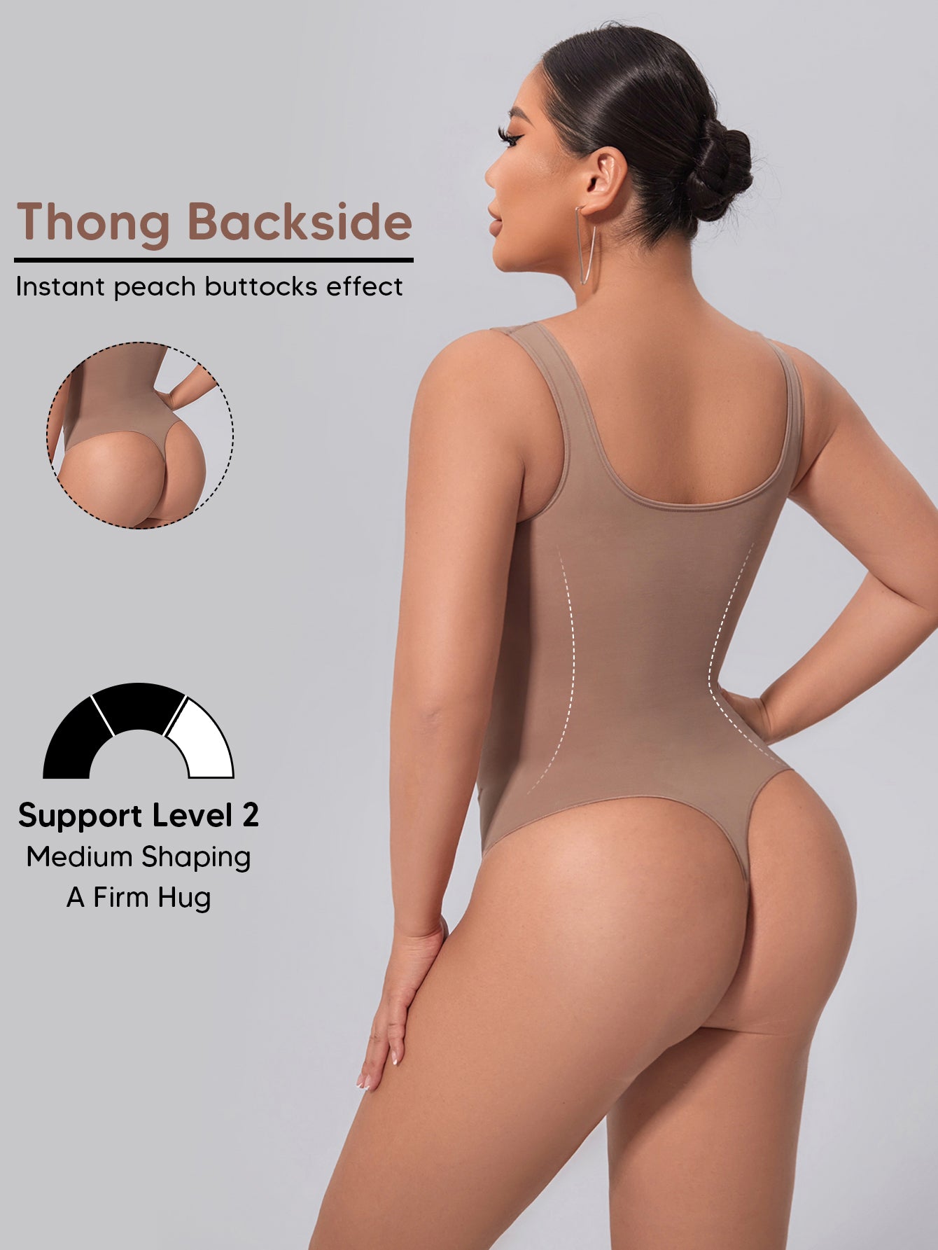 Shapewear Bodysuit for Women Tummy Control V-Neck Tank Top Thong Body Shaper