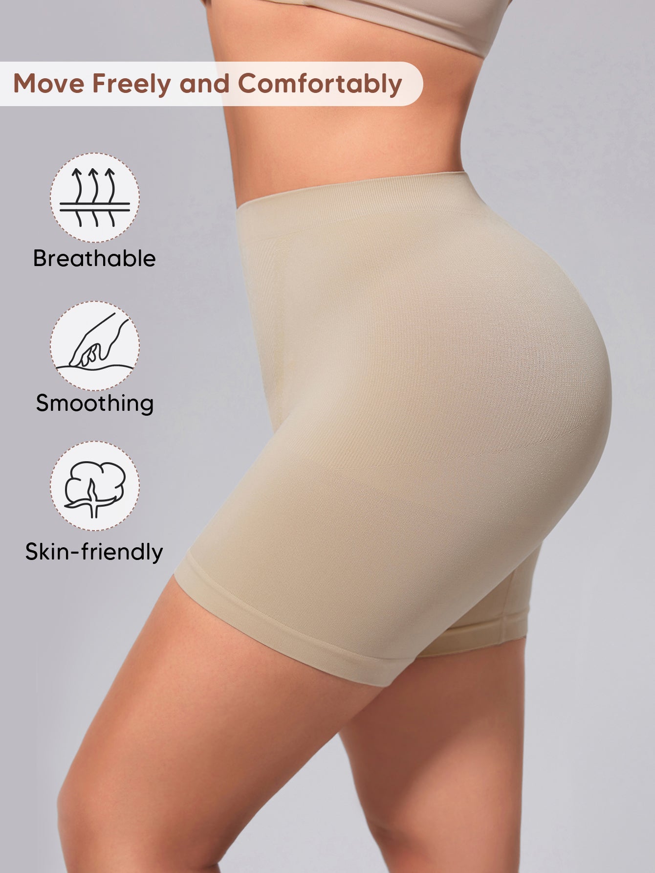 Seamless Shaping Slip Shorts for Women Light Tummy Control Shapewear Panties