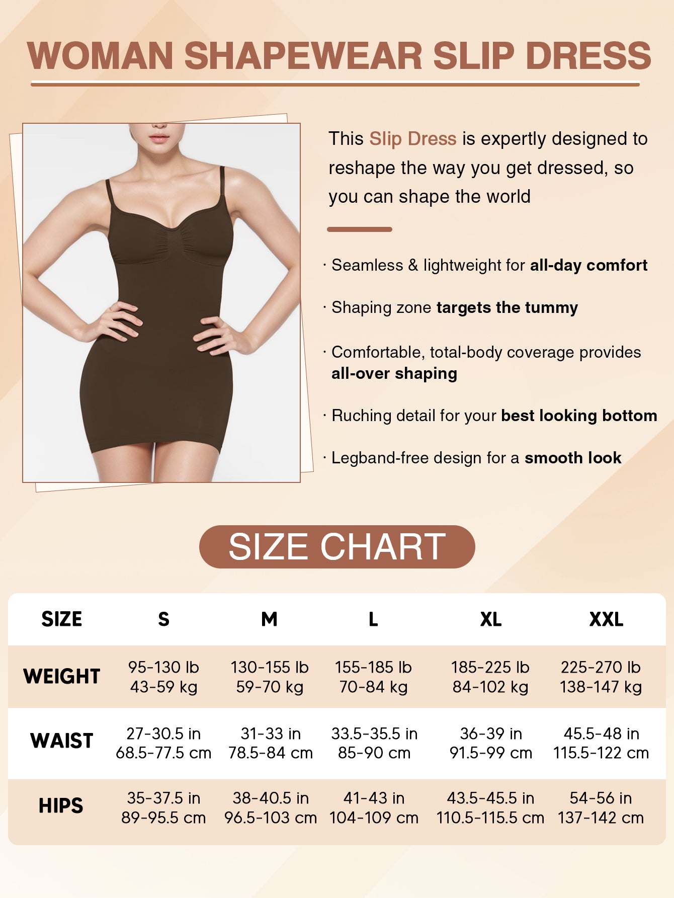 Low Back Women Body Shaper Sexy Backless Shapewear Dress With Adjustable Straps