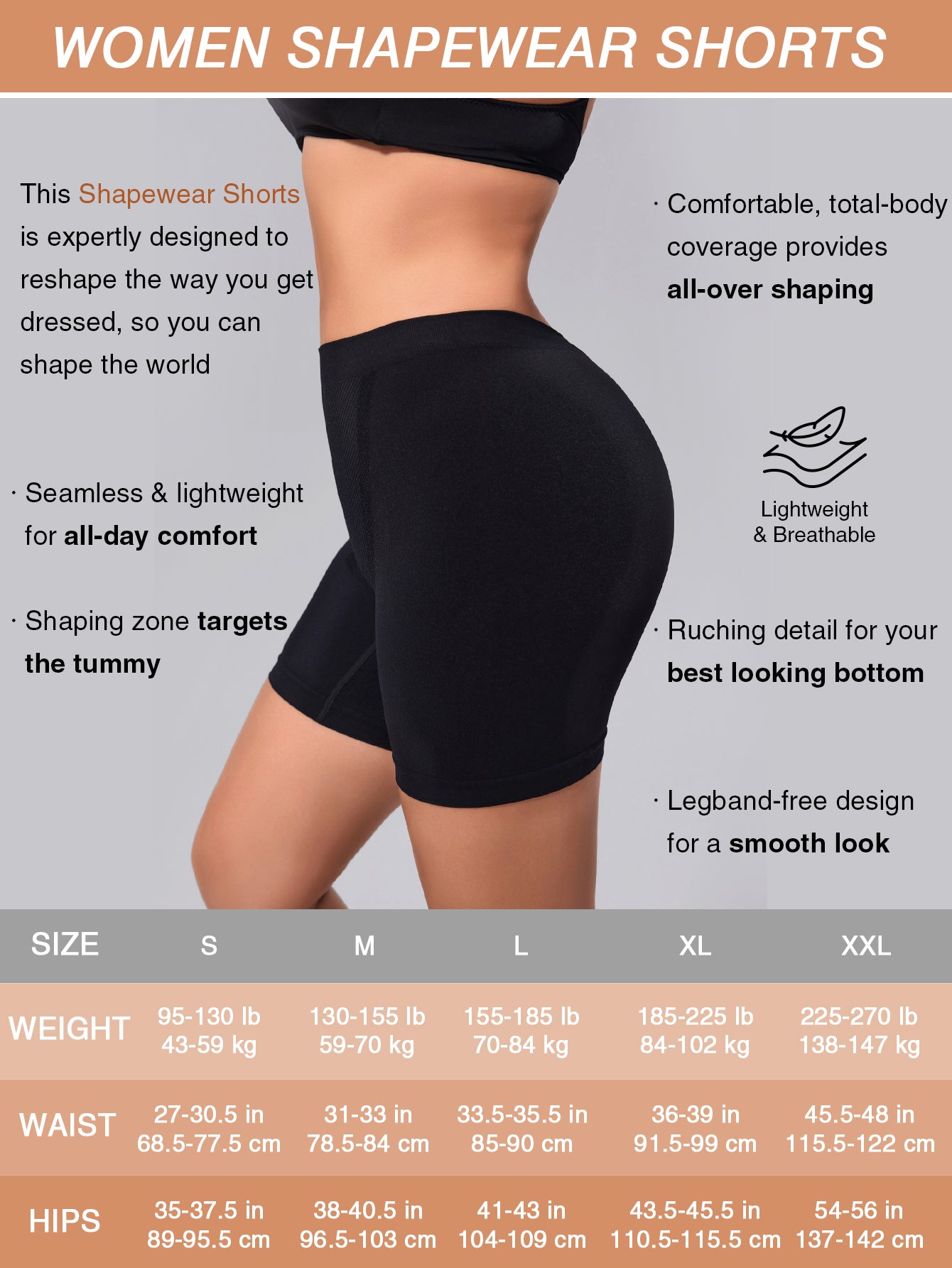 Seamless Shaping Slip Shorts for Women Light Tummy Control Shapewear Panties