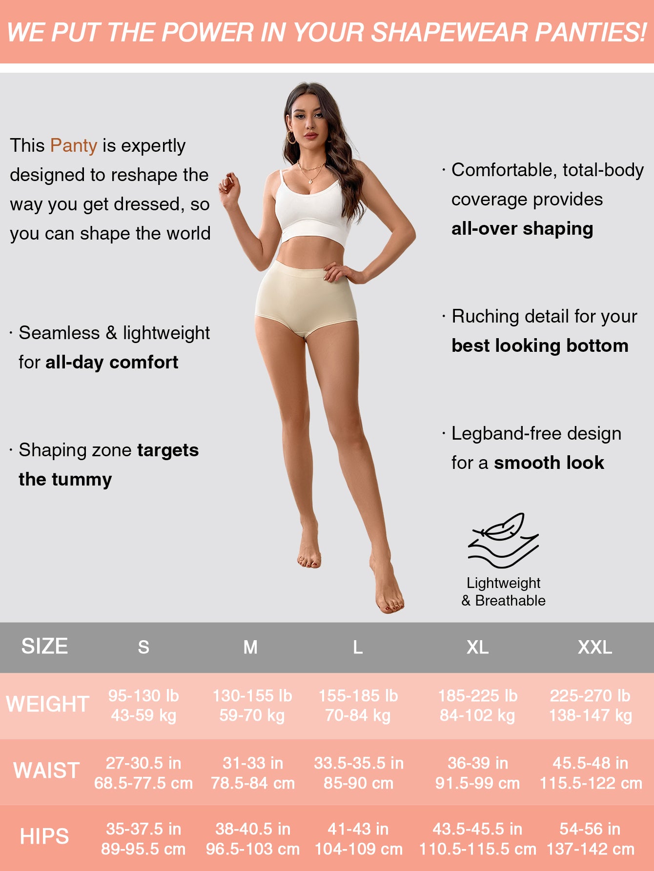 Basic Layers Mid-Rise Shaping Brief Breathable Panties Classic Underwear for Women
