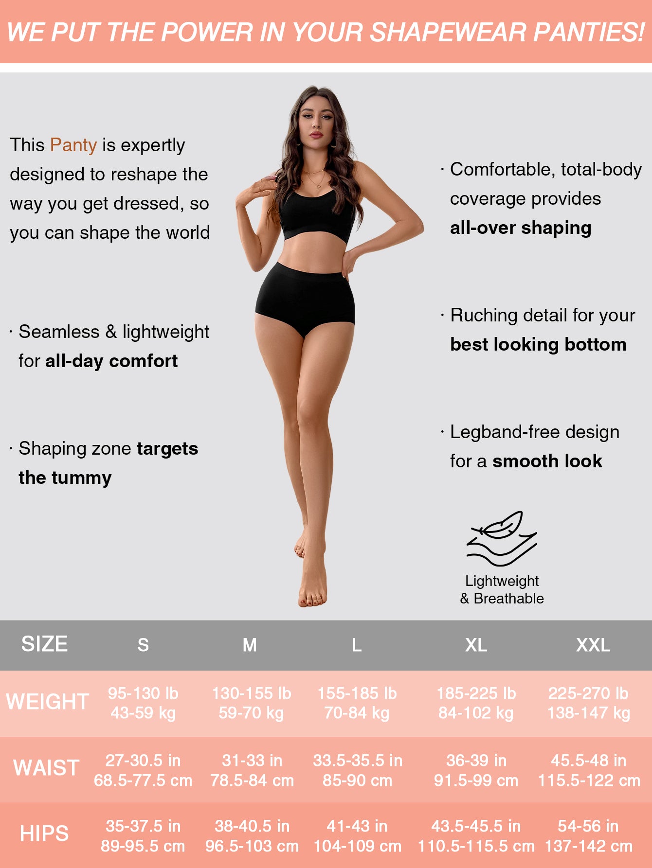 Basic Layers Mid-Rise Shaping Brief Breathable Panties Classic Underwear for Women