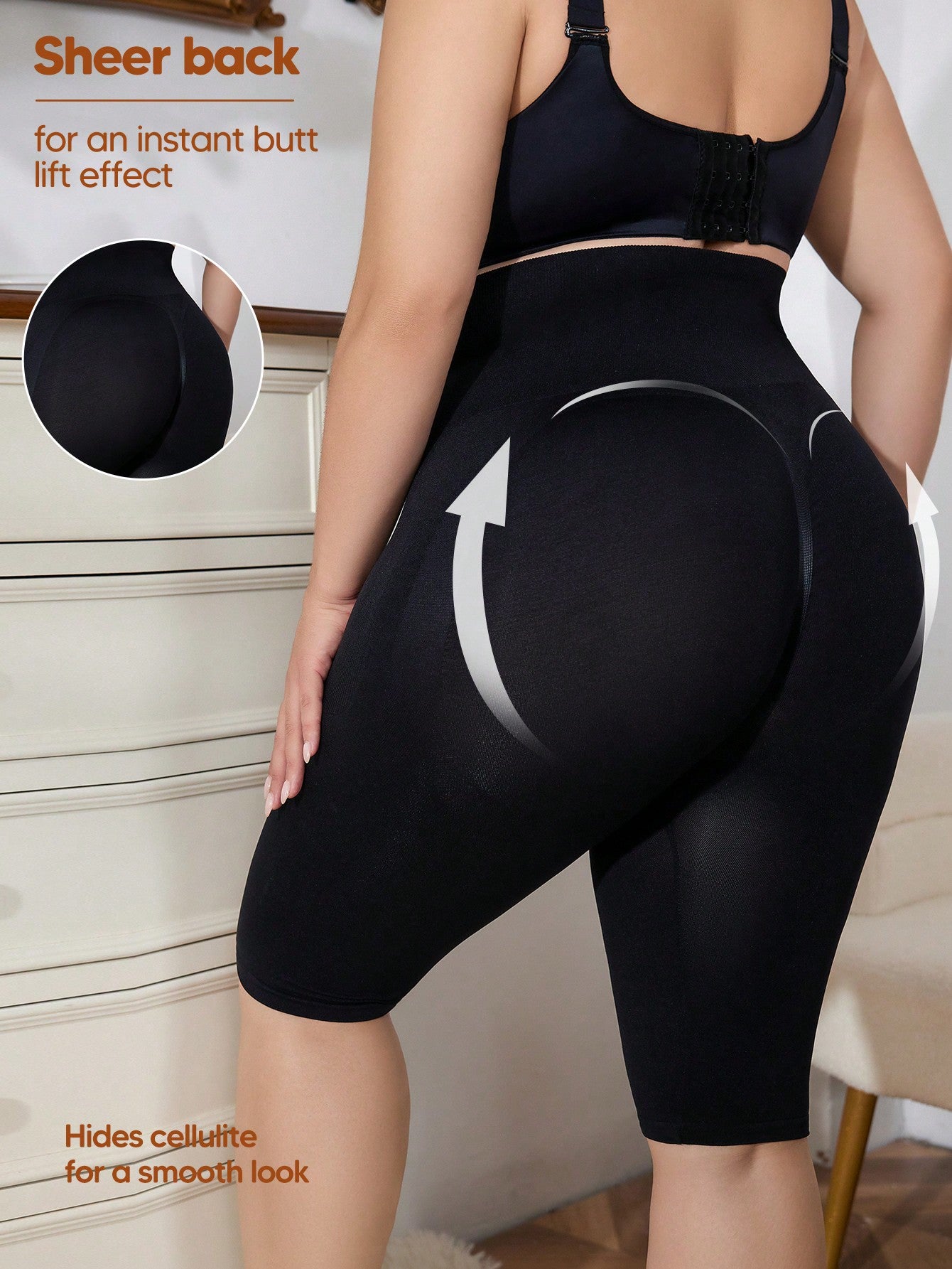 Tummy control 3 in 1 Seamless Mid-Thigh Shapewear Shorts For Plus Size