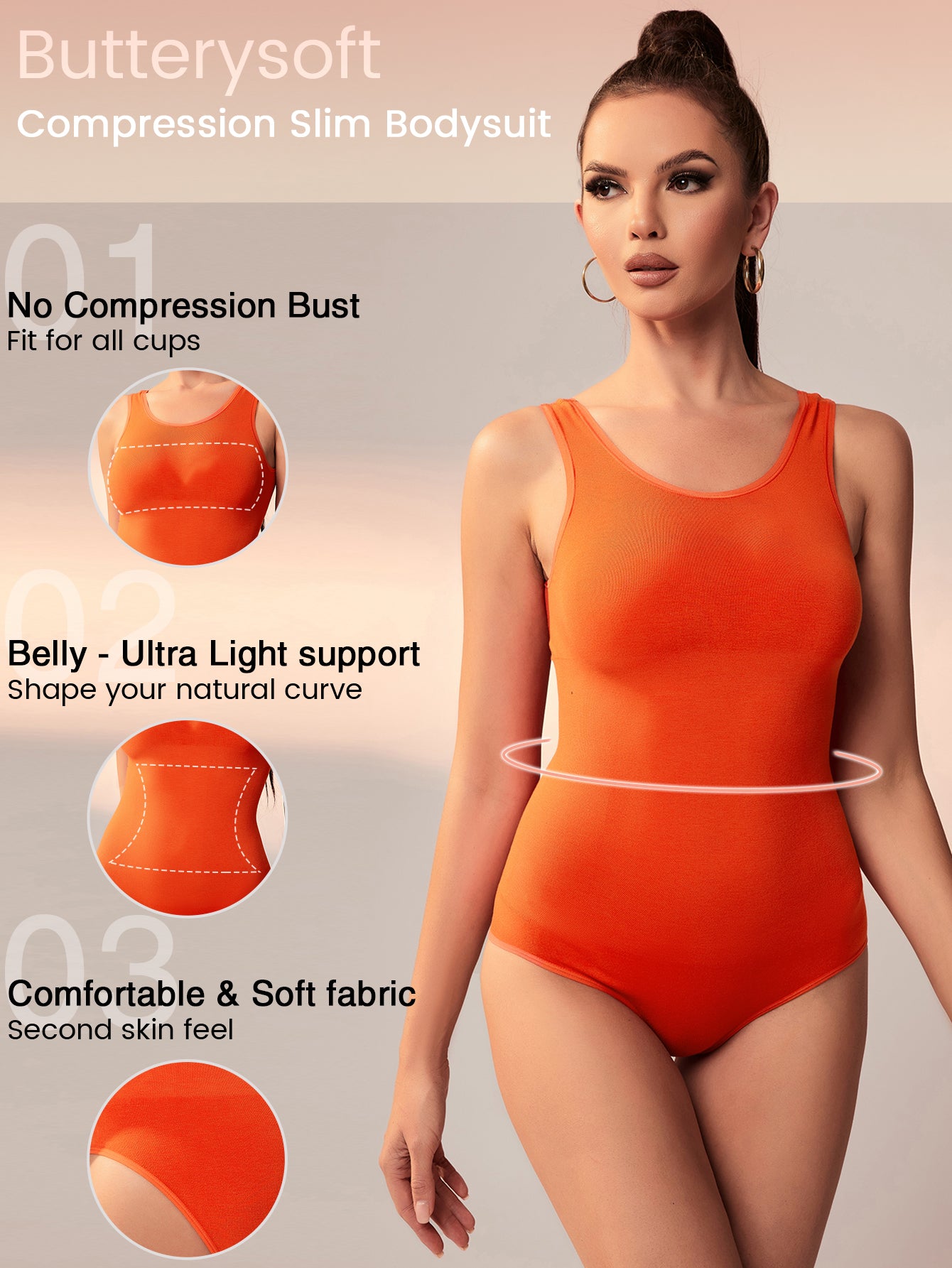 Basic Bodysuits for Women Seamless Body Shaper Sleeveless Tank Top Bodysuit