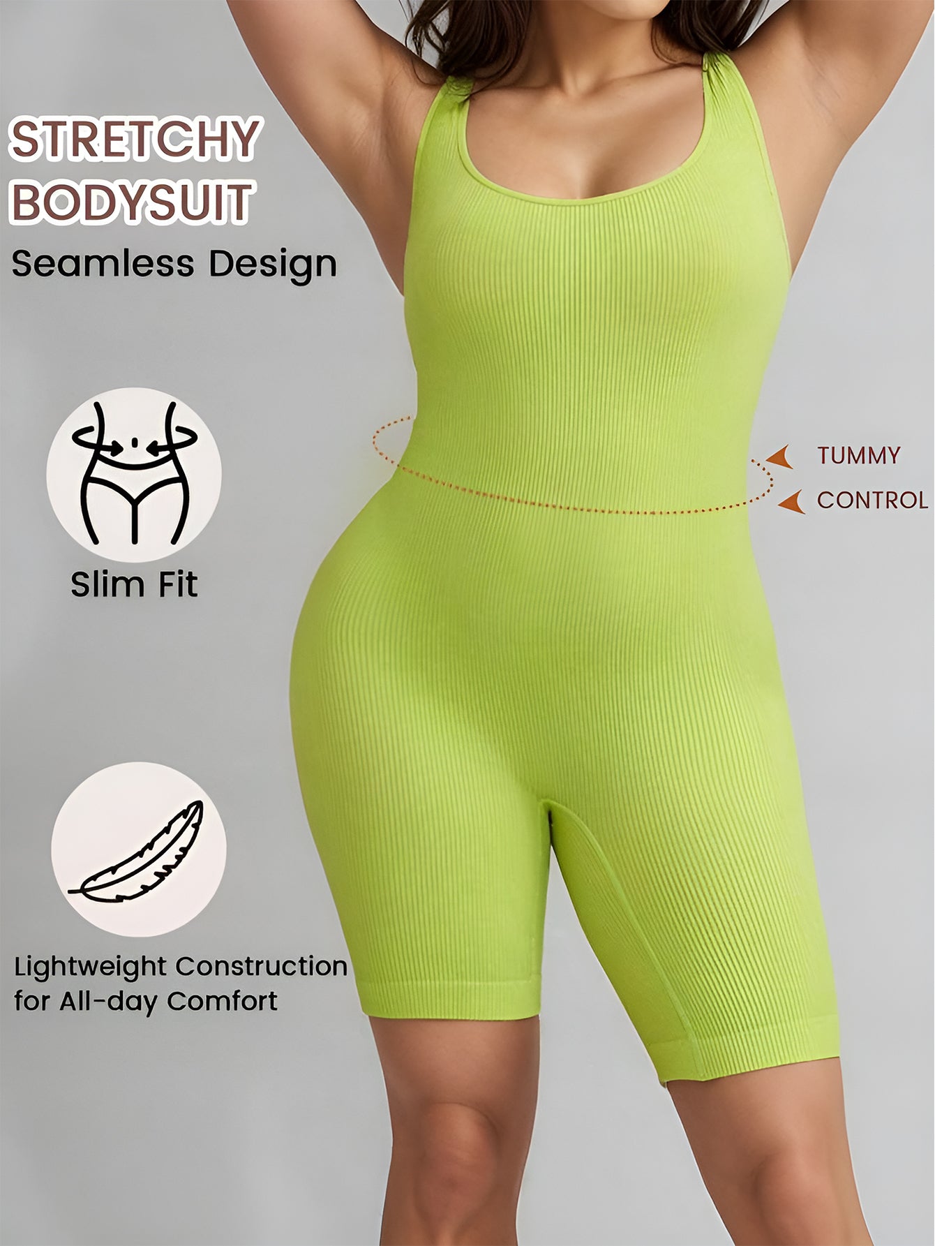 Women's Jumpsuits Seamless Ribbed One Piece Yoga Workout Tank Top Shorts