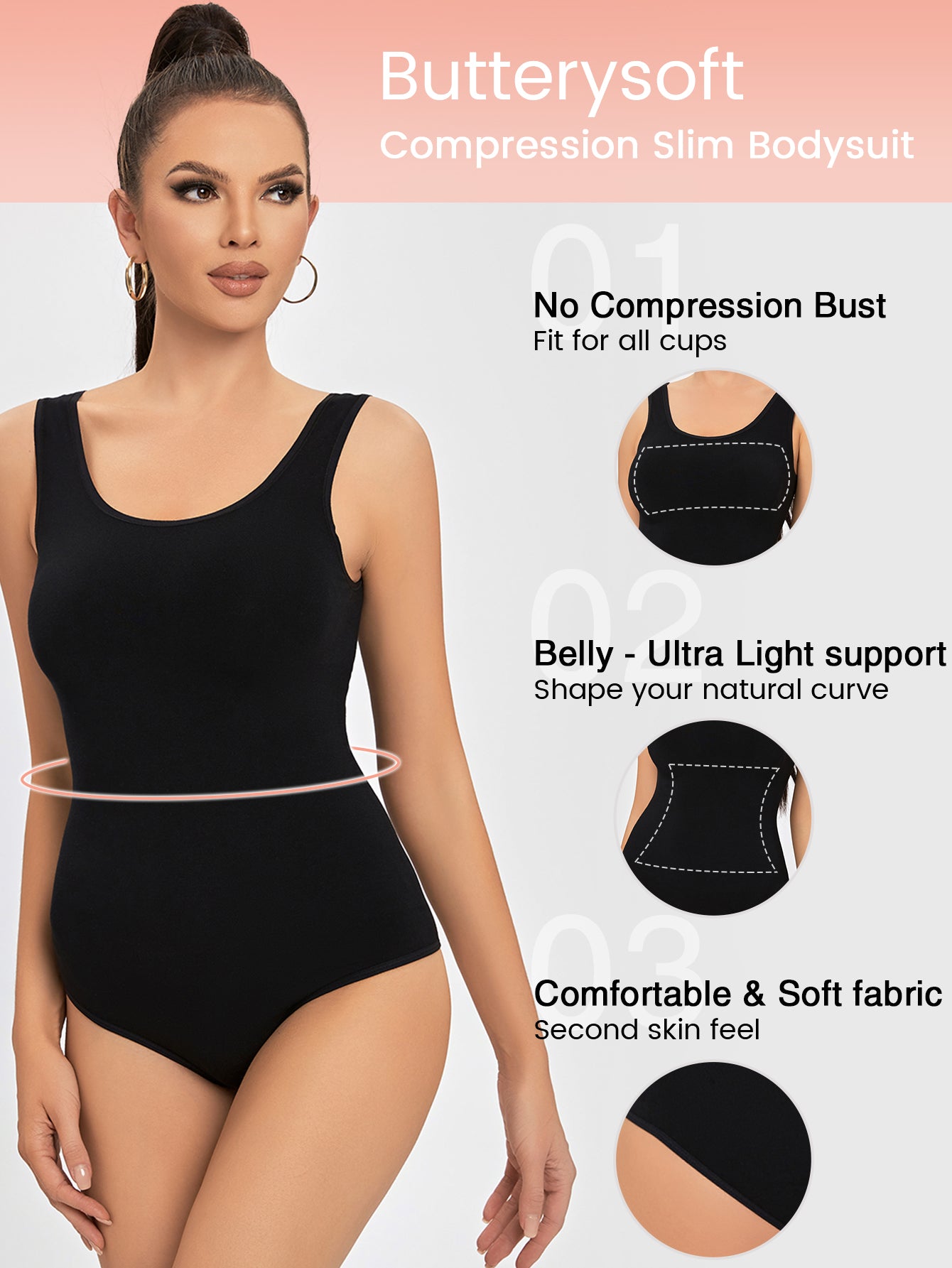 Basic Bodysuits for Women Seamless Body Shaper Sleeveless Tank Top Bodysuit