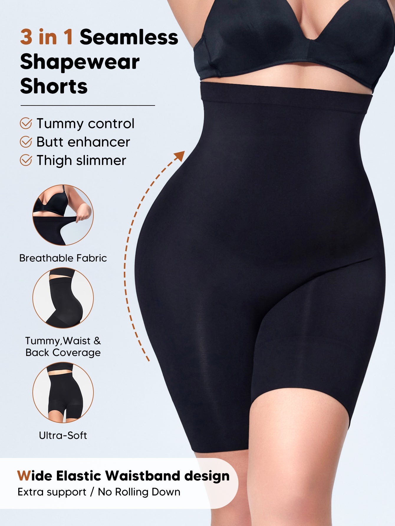 High Waisted Body Shaper Shorts Shapewear for Women Girdle Tummy Slimmer