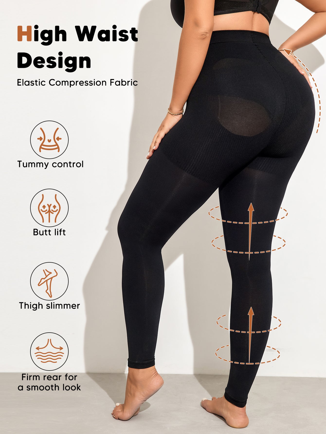 Thermal Warm Fleece Tights, 8-15 mmHg Shaping Tights,Opaque Compression Stockings