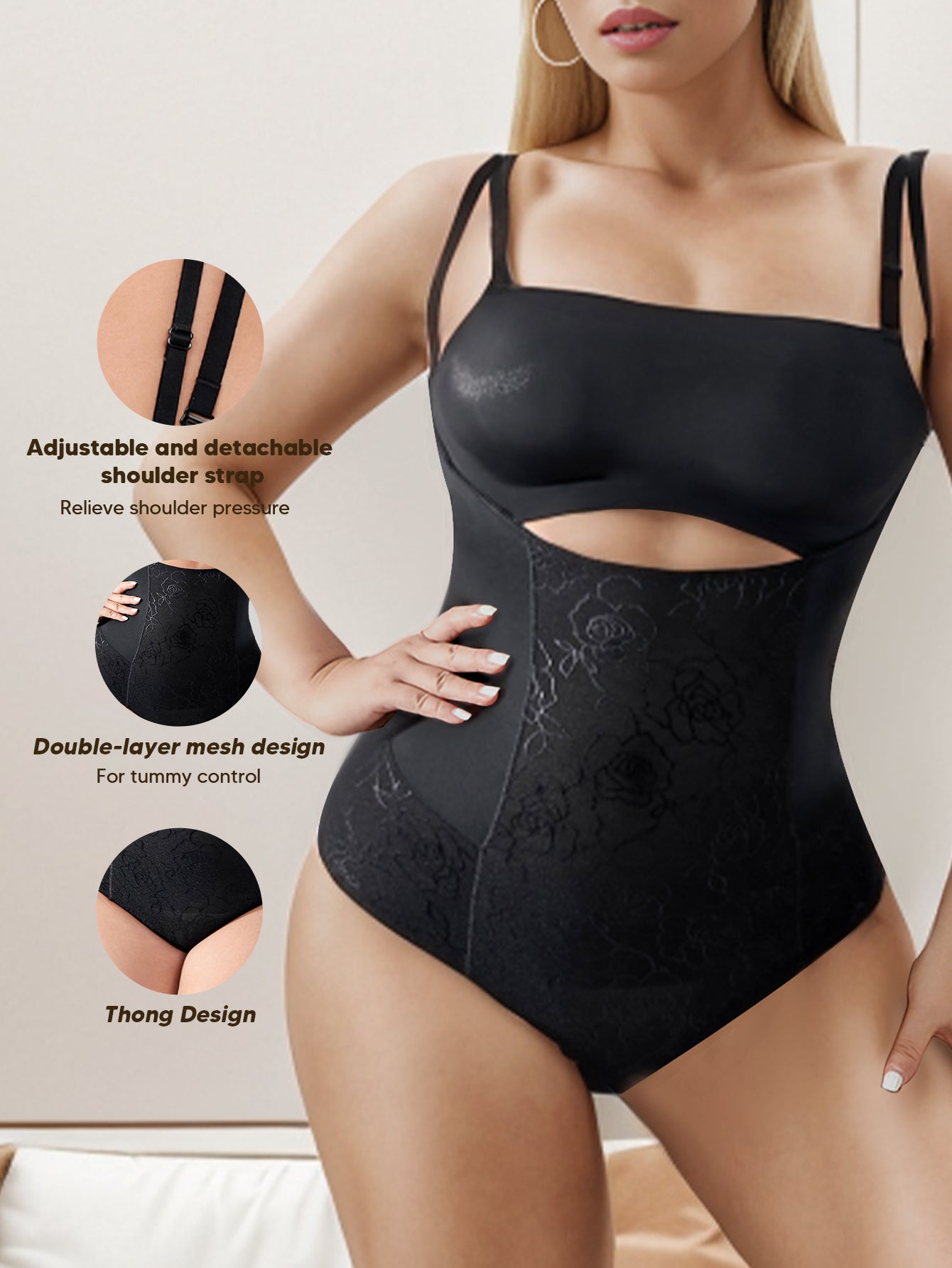 Open Bust Bodysuit Lace Waist Trainer Tummy Slimmer Thong Bodysuit for women