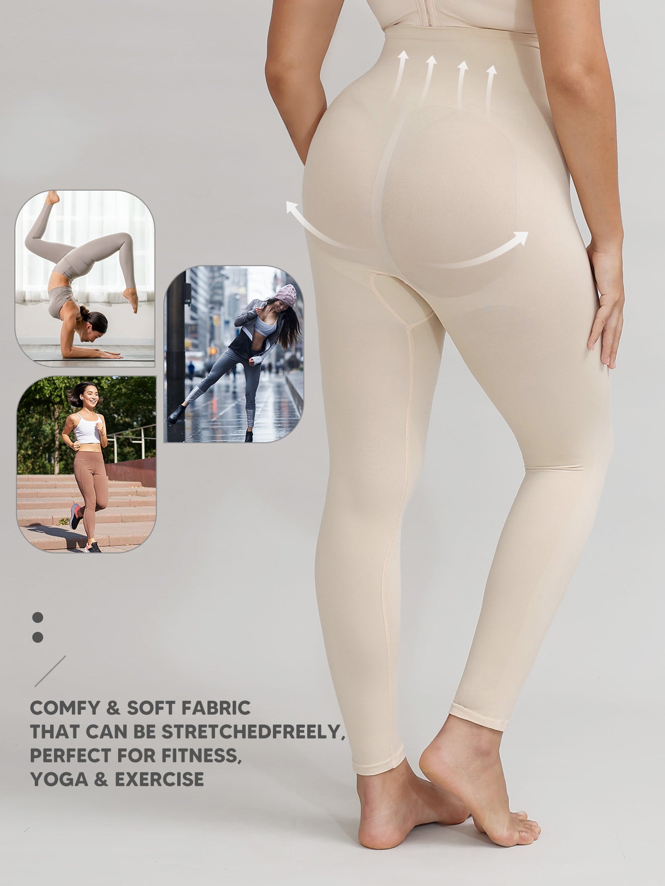Leggings for Women Tummy Control  Seamless Body Shaper Thigh Slimmer
