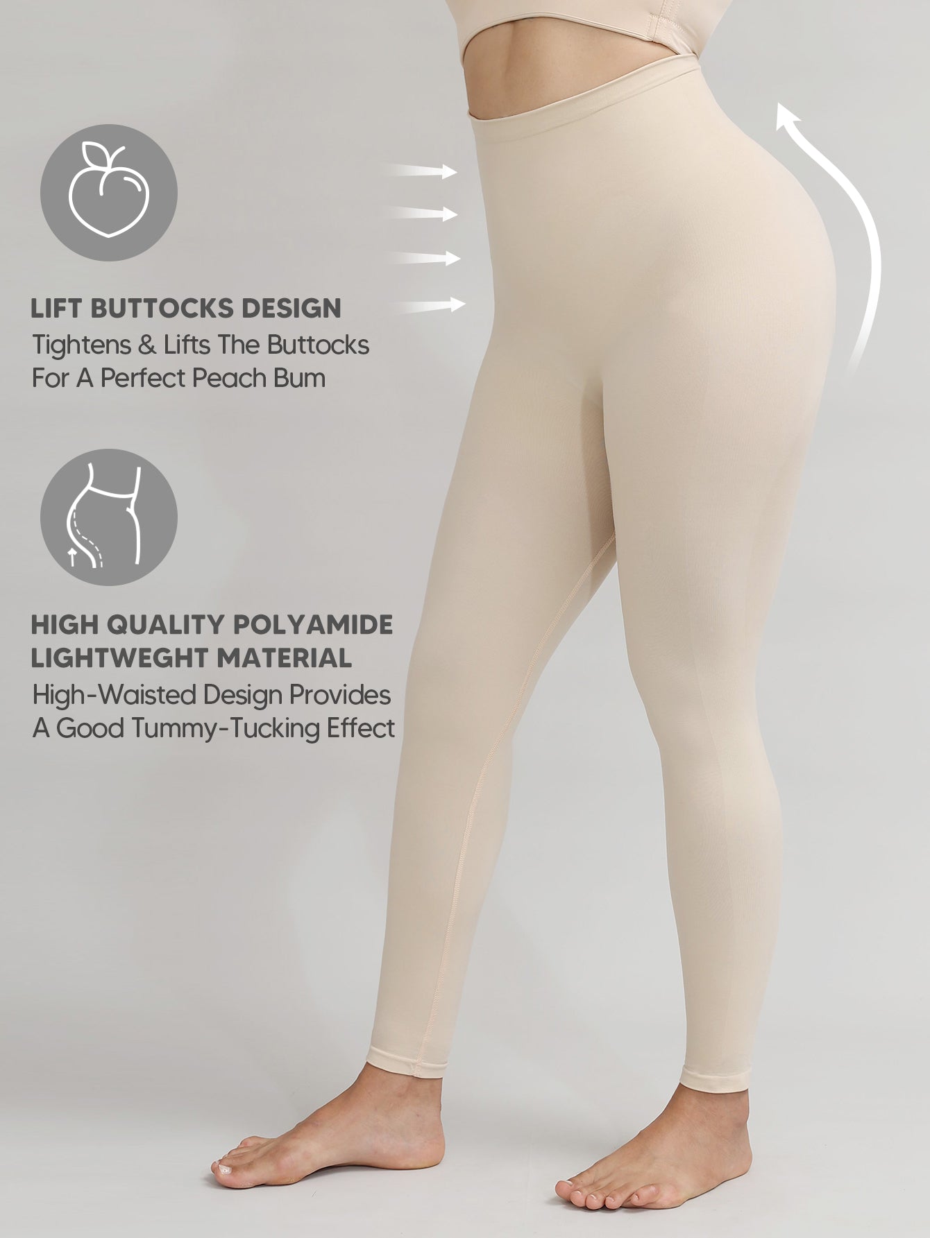 Leggings for Women Tummy Control  Seamless Body Shaper Thigh Slimmer