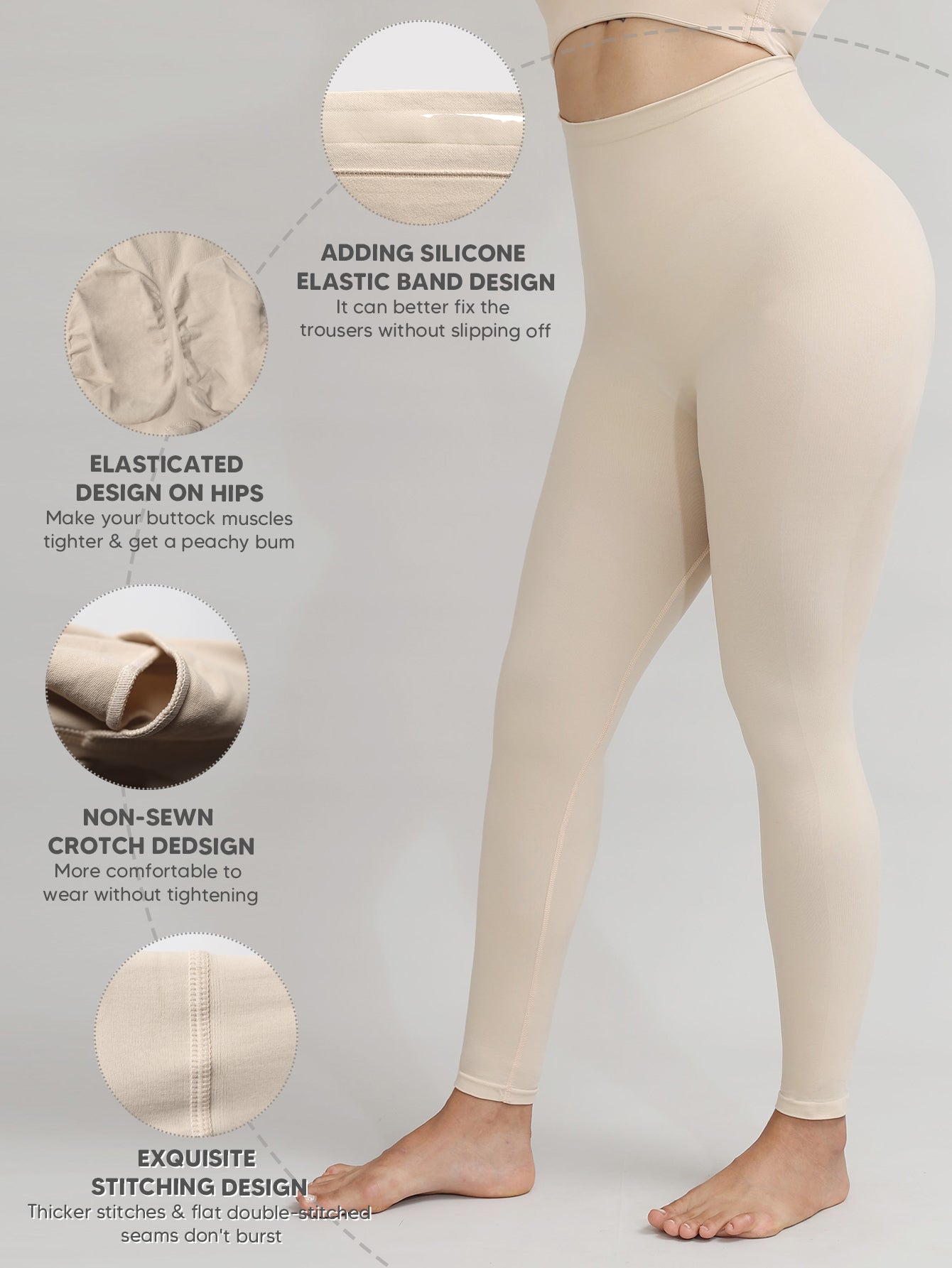 Leggings for Women Tummy Control  Seamless Body Shaper Thigh Slimmer