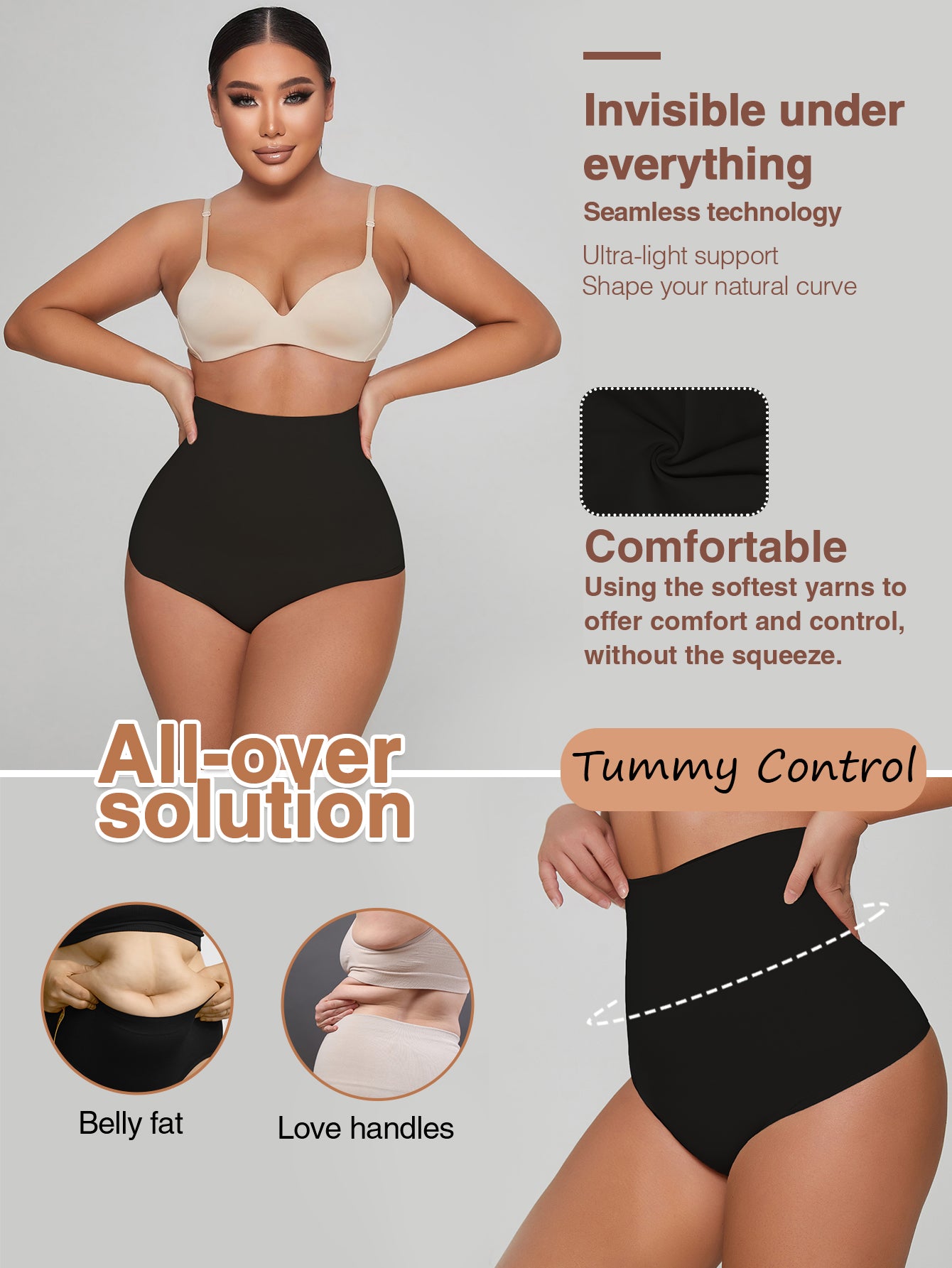 Tummy Control Thong Shapewear for Women Shaping Underwear Seamless Panties Girdle