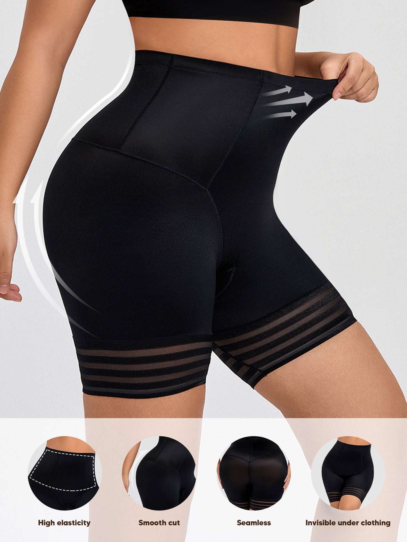 MUEE Waist Cincher Shapewear Shorts Body Shaper Shorts Girdles Thigh Slimmer