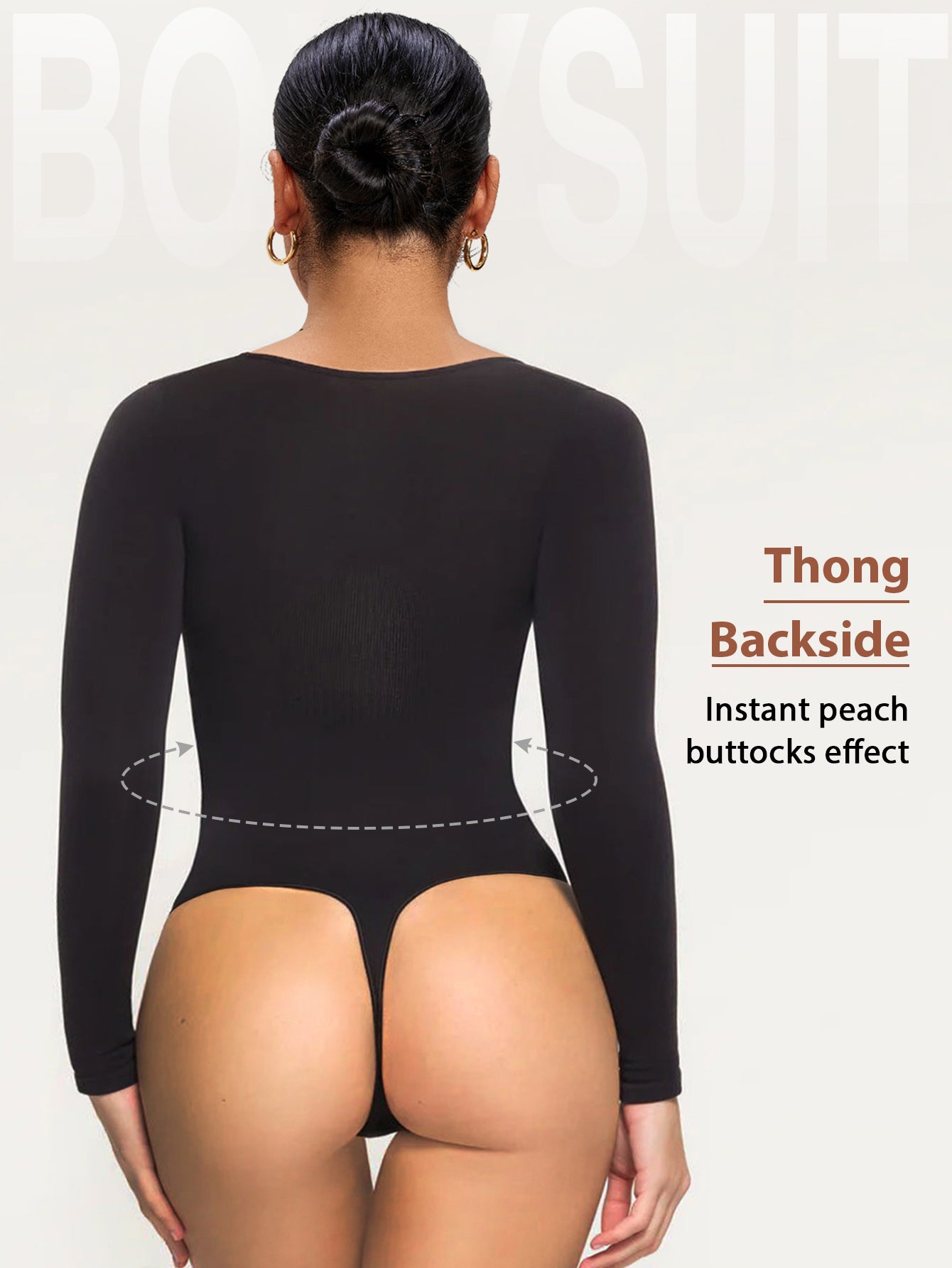Long Sleeve Shapewear Bodysuit Tummy Control Slimming Body Suit for Womens