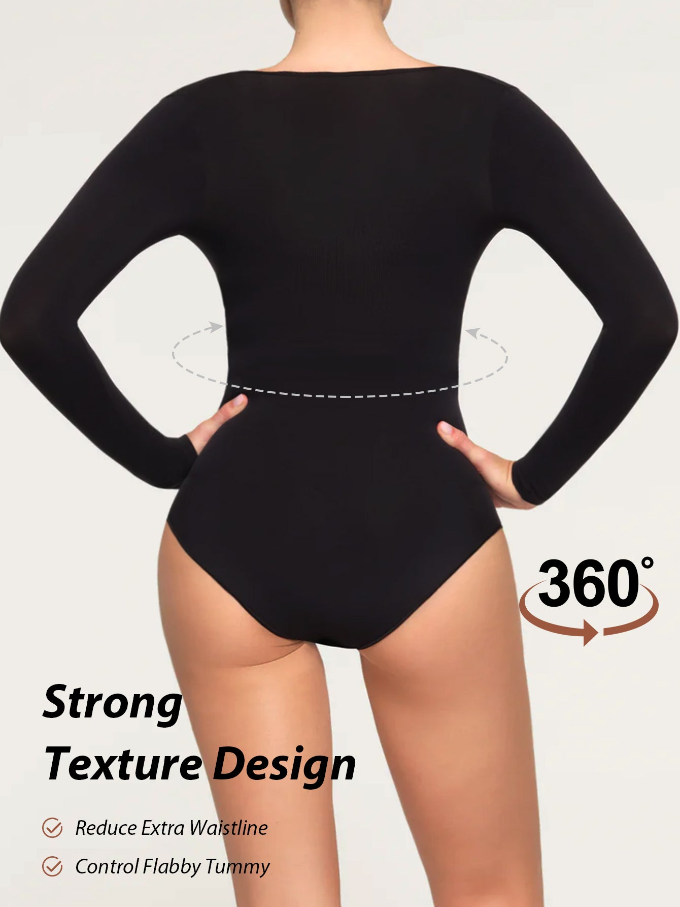 Open Bust Shapewear Bodysuit Shirt Arm Slimmer Long Sleeve Compression Top