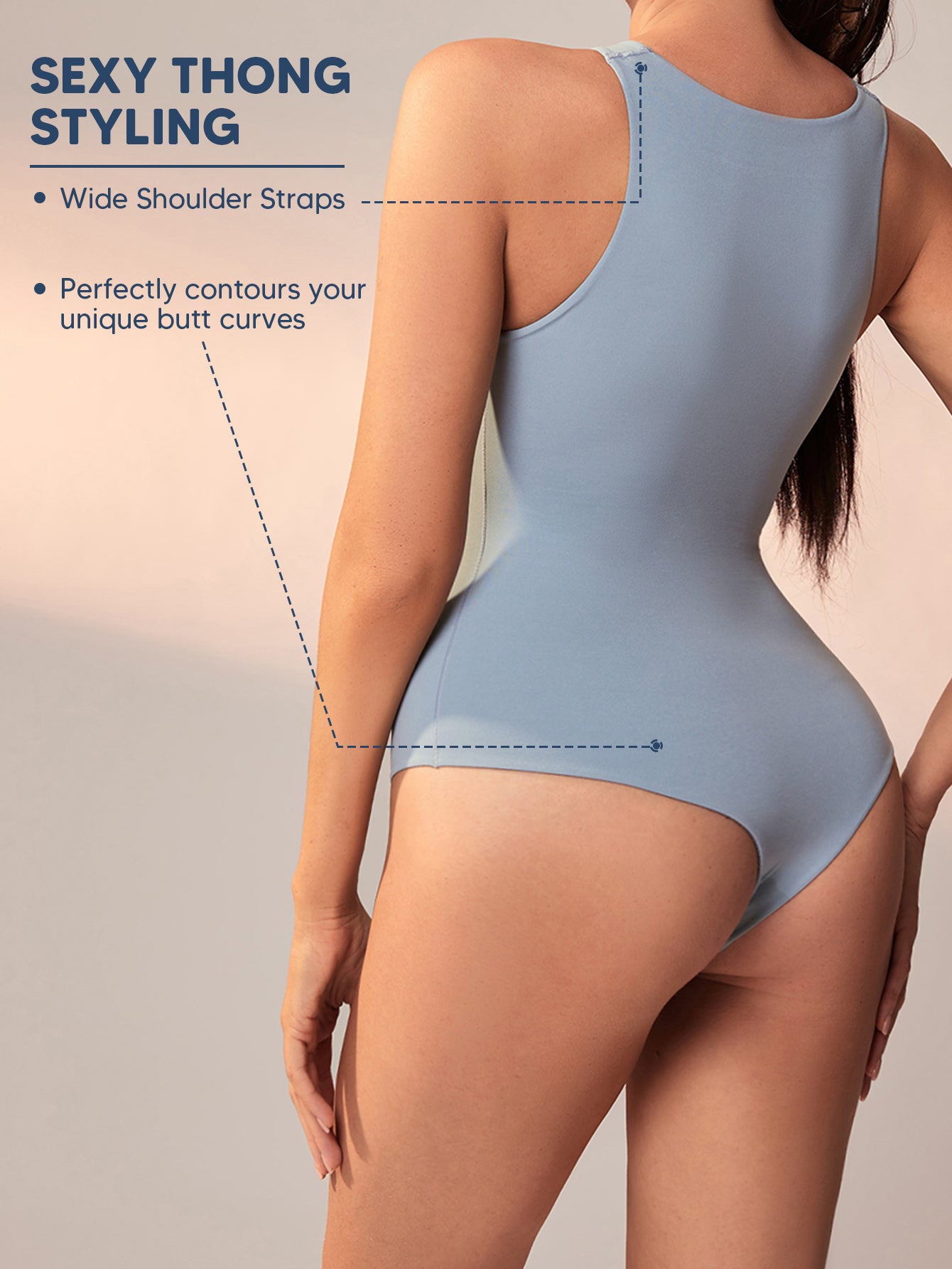 High Neck Sleeveless Thong Bodysuit, Ultra Soft Racerback Causal Tank Tops For Women