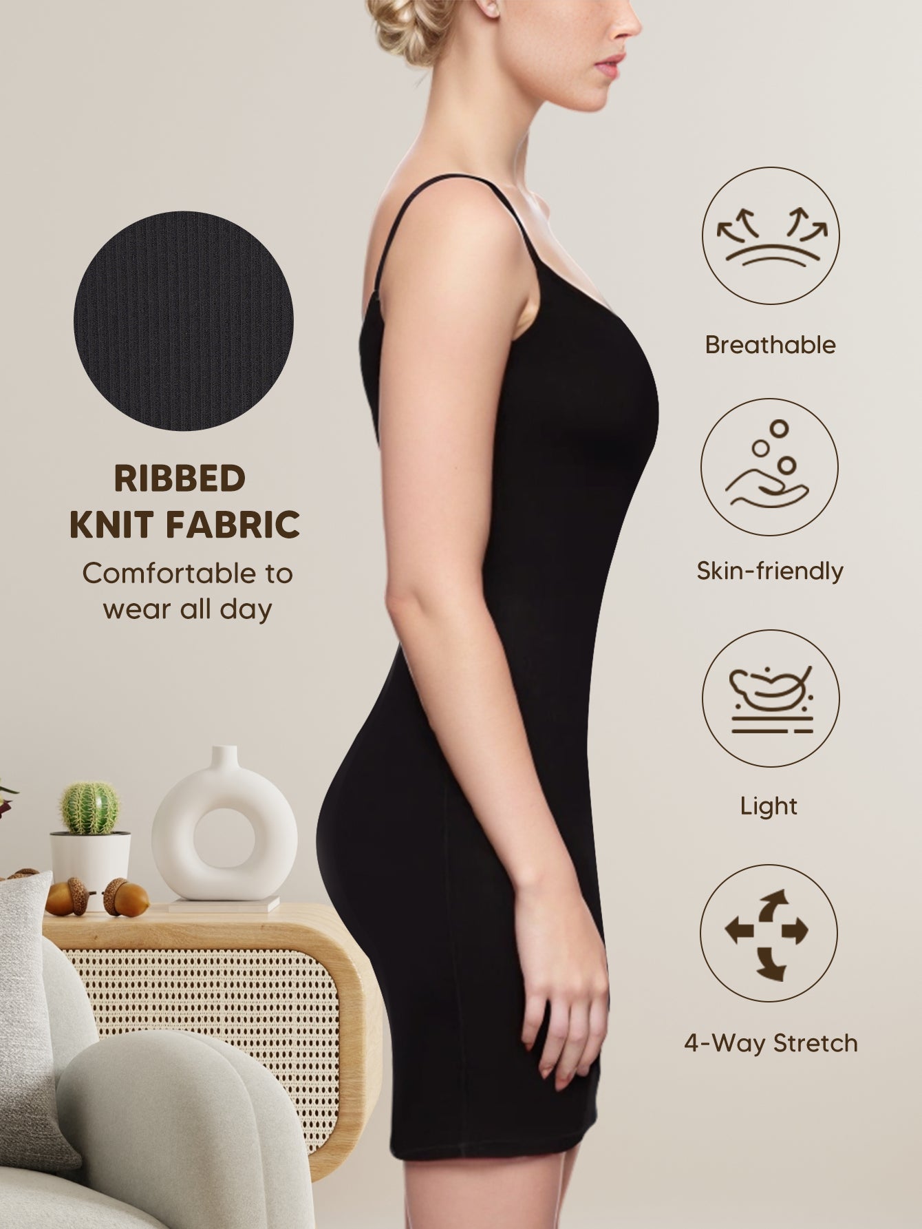 Women's Casual Bodycon Dresses for Women Sleeveless Nightgown
