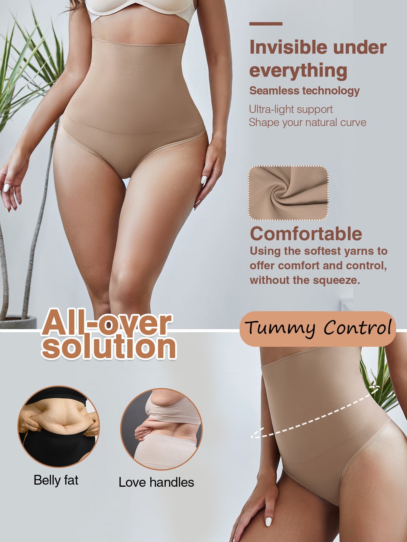 Tummy Control Thong Shapewear for Women Shaping Underwear Seamless Panties Girdle
