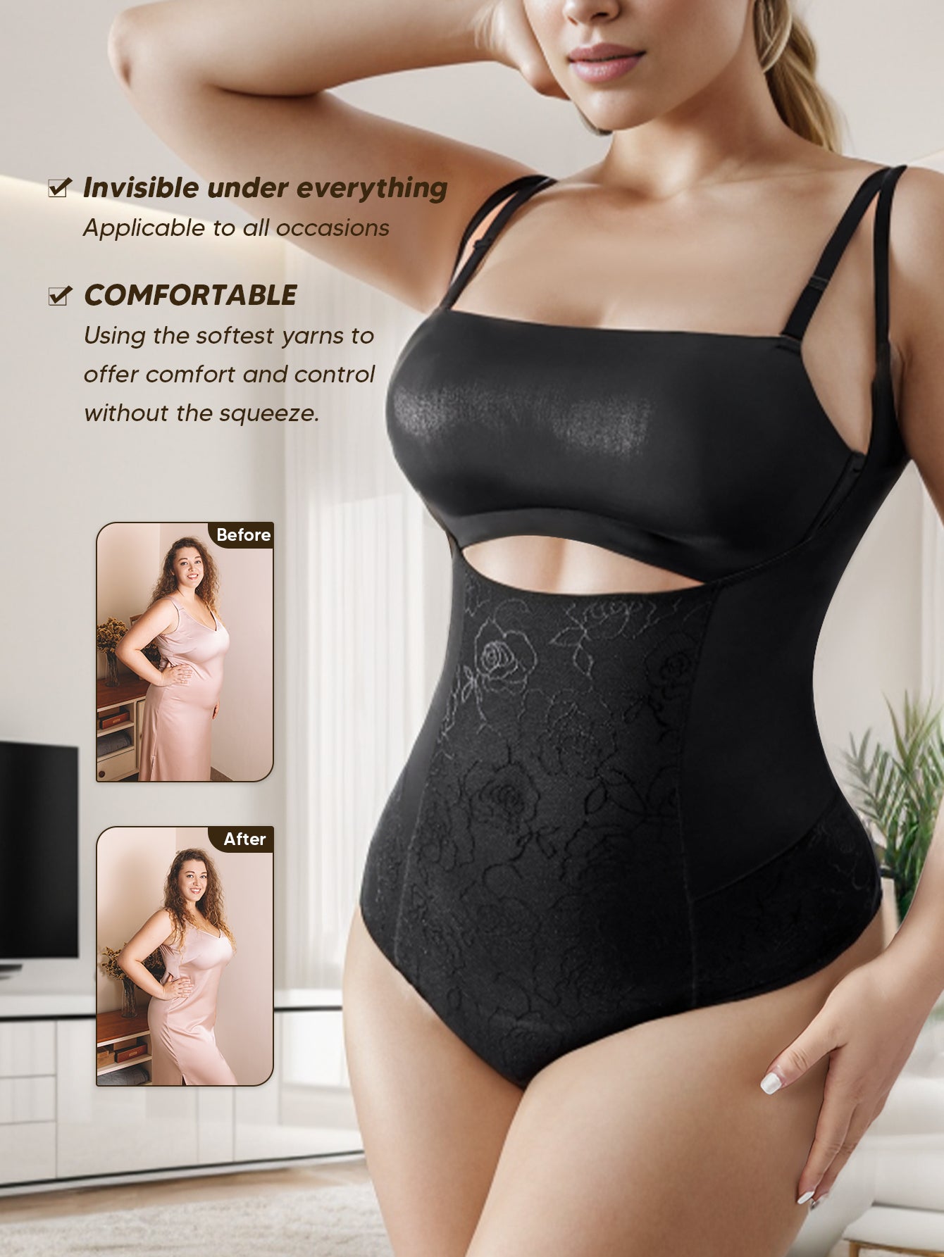 Open Bust Bodysuit Lace Waist Trainer Tummy Slimmer Thong Bodysuit for women