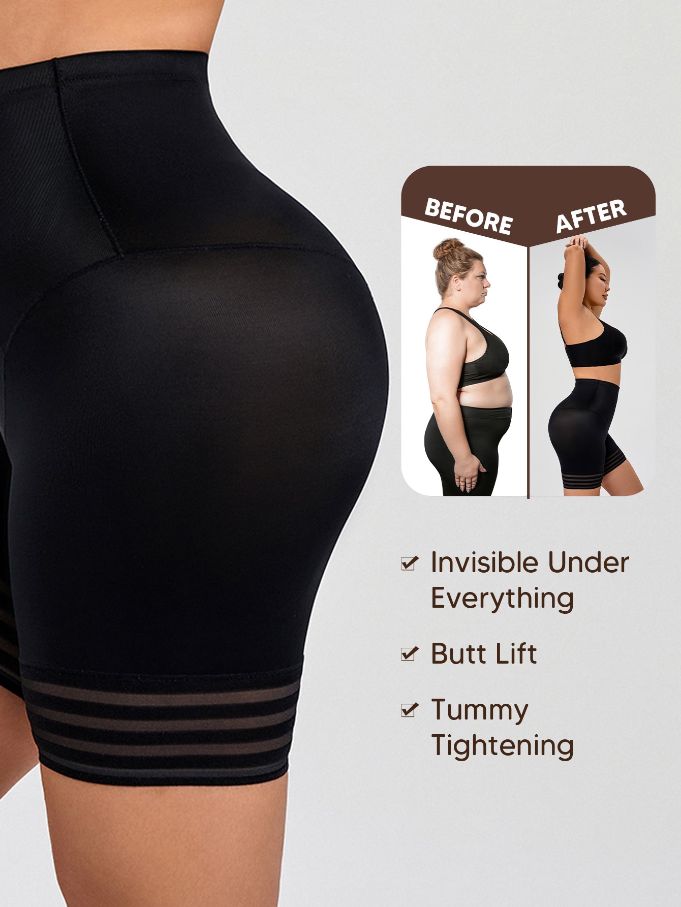 MUEE Waist Cincher Shapewear Shorts Body Shaper Shorts Girdles Thigh Slimmer