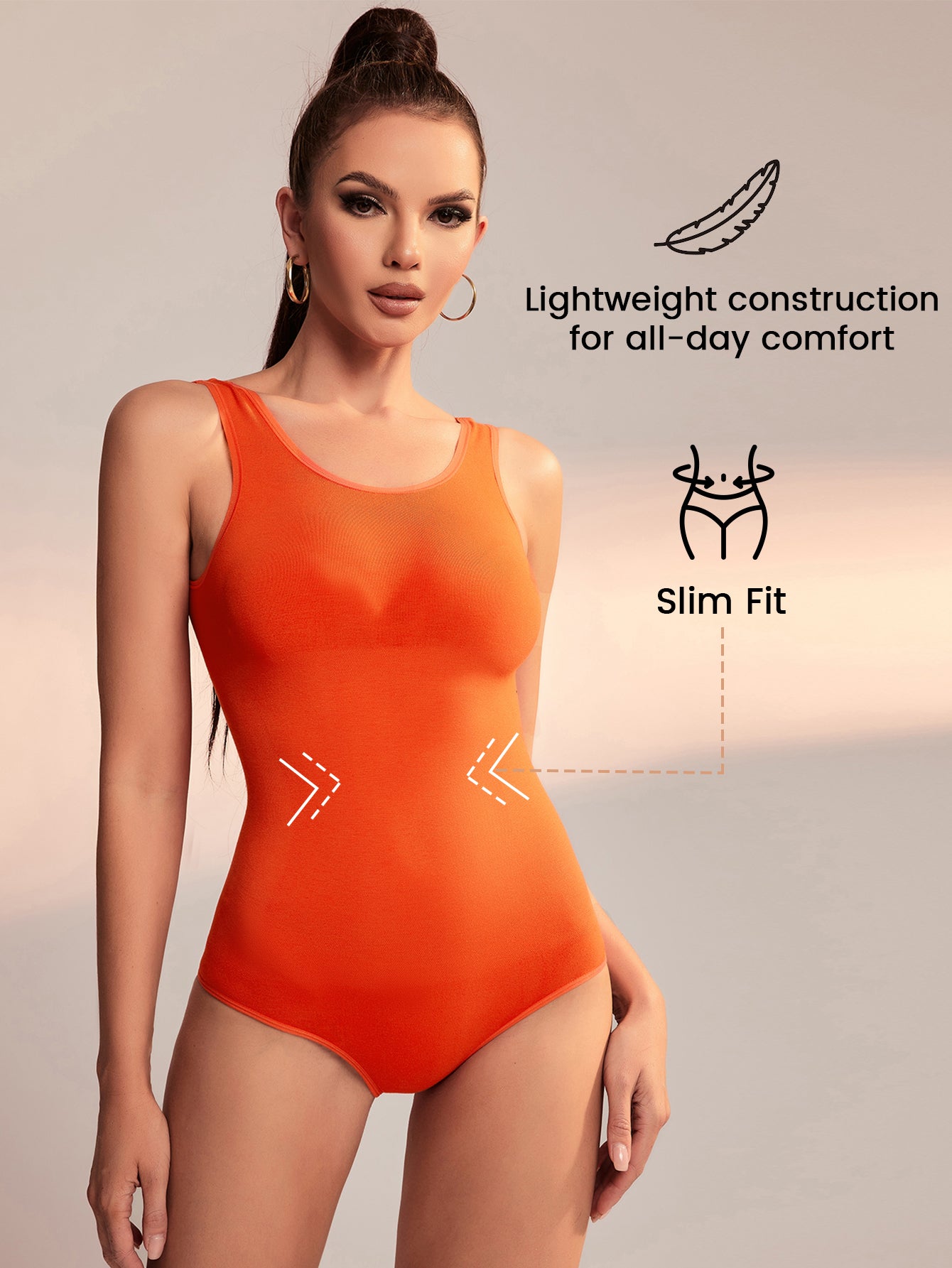 Basic Bodysuits for Women Seamless Body Shaper Sleeveless Tank Top Bodysuit