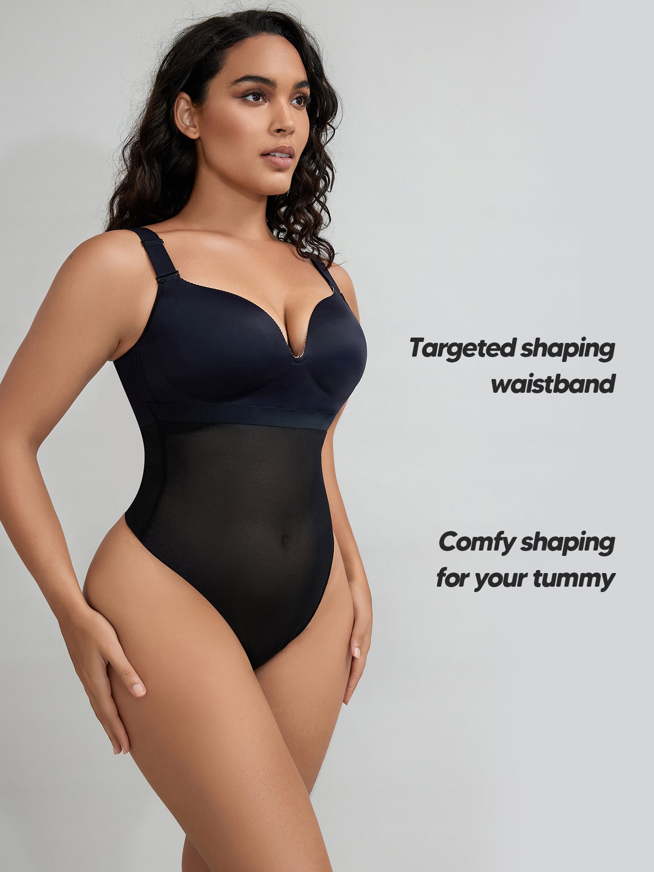 High Waist Comfort Slimming Thong Underwear Breathable Everyday Shaping Thong