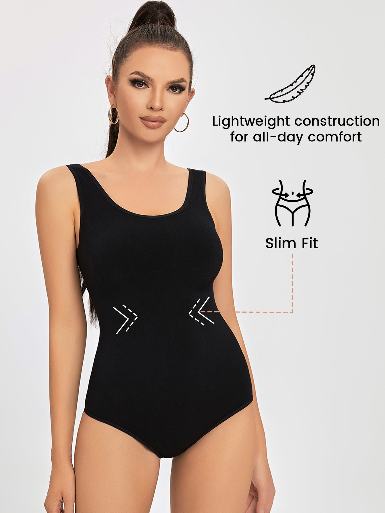 Basic Bodysuits for Women Seamless Body Shaper Sleeveless Tank Top Bodysuit