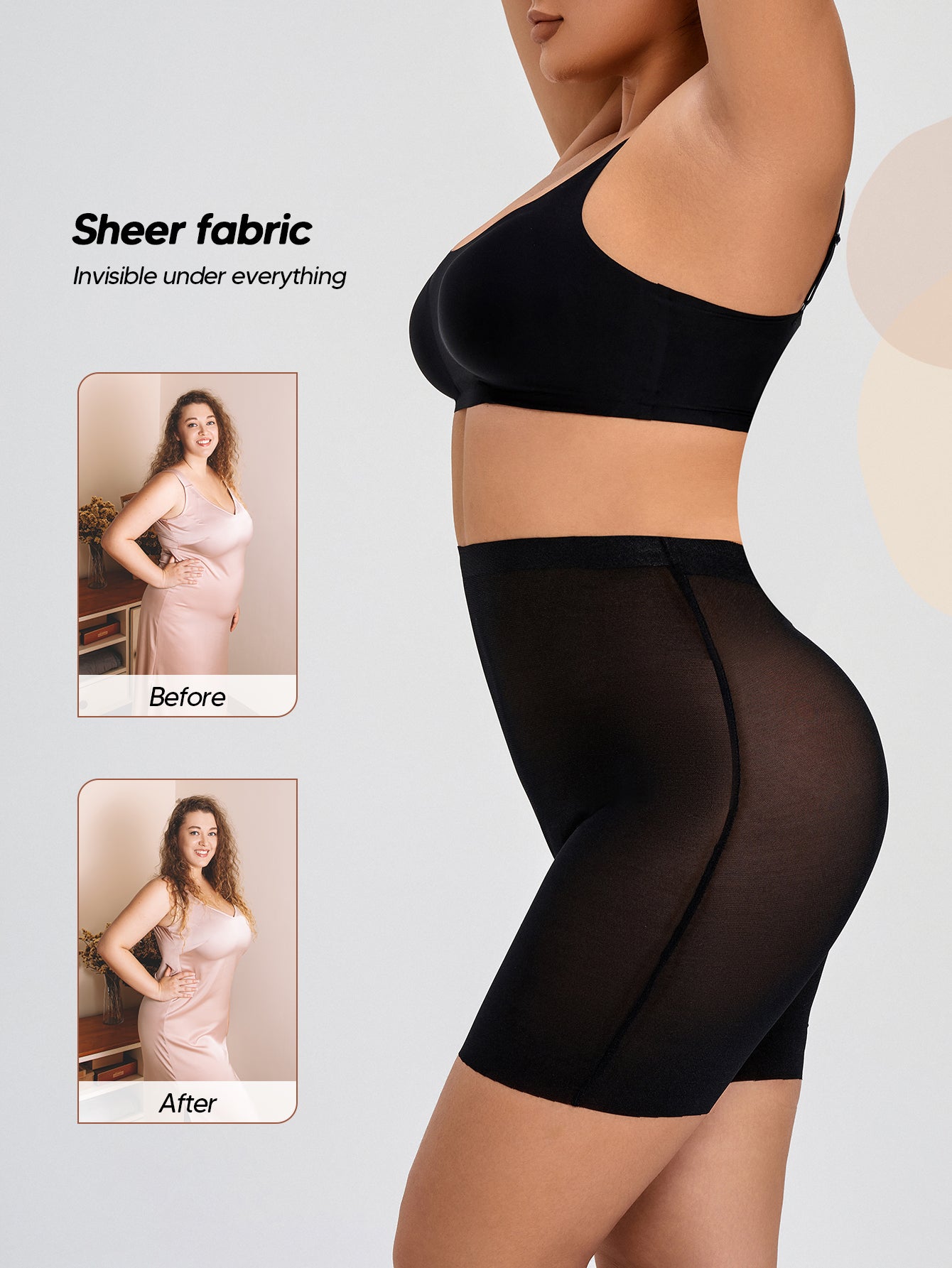 Sheer Sculpt Shaping Boyshorts Panties for Women Slip Shorts Underwear