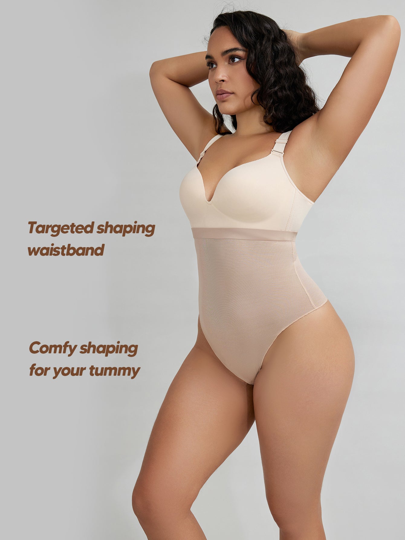 High Waist Comfort Slimming Thong Underwear Breathable Everyday Shaping Thong