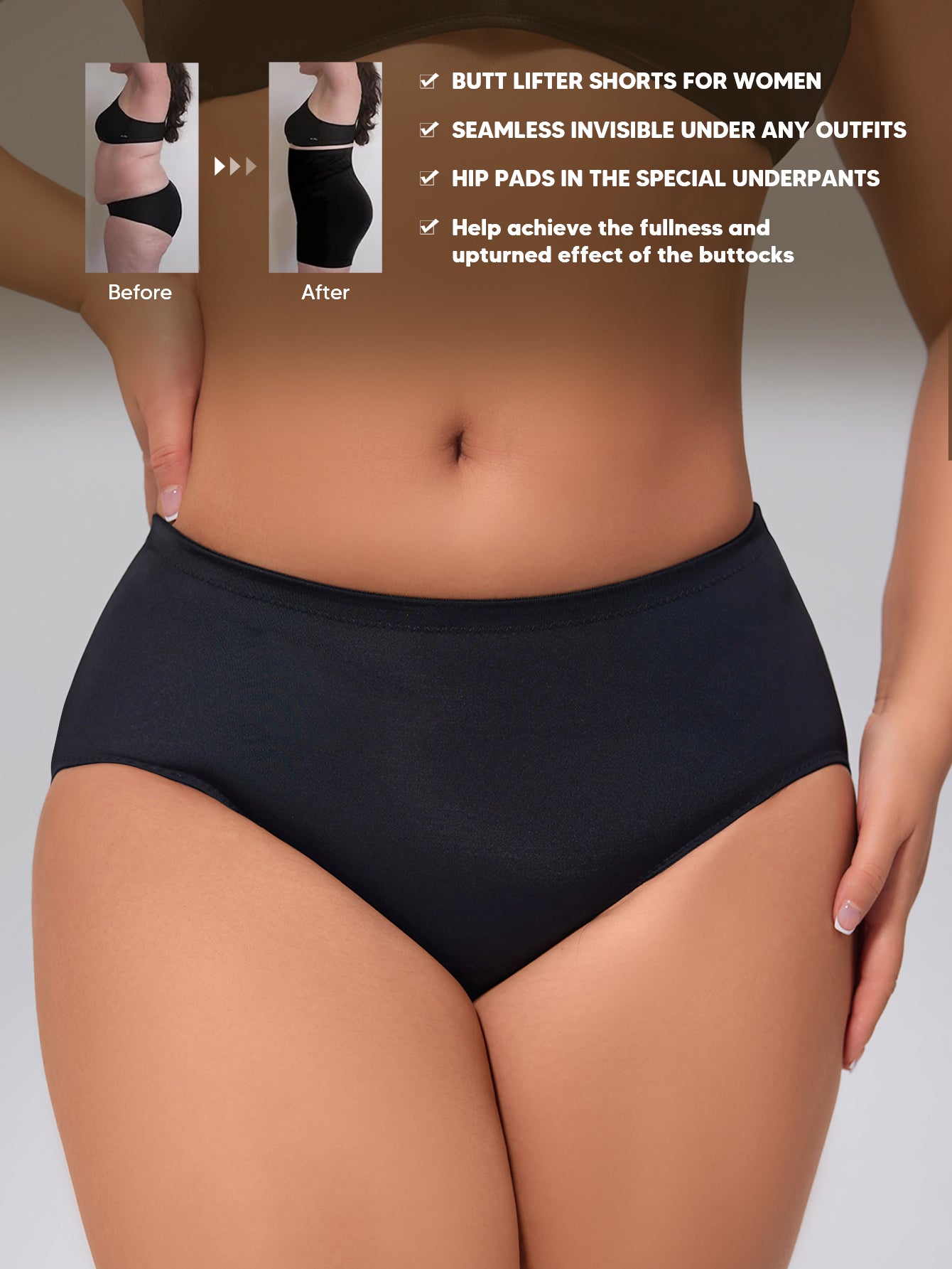 Fake Buttock Briefs Butt Lifter Padded Panties Hip Enhancer Underwear Shapewear