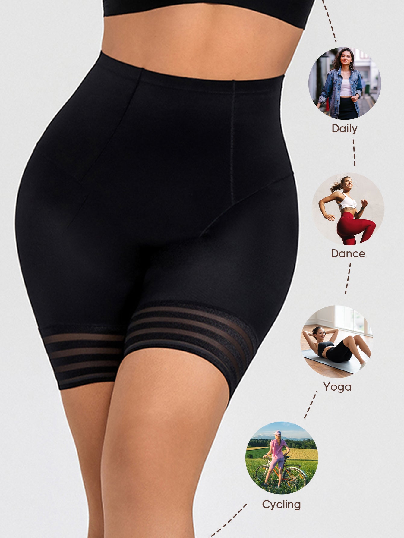 MUEE Waist Cincher Shapewear Shorts Body Shaper Shorts Girdles Thigh Slimmer