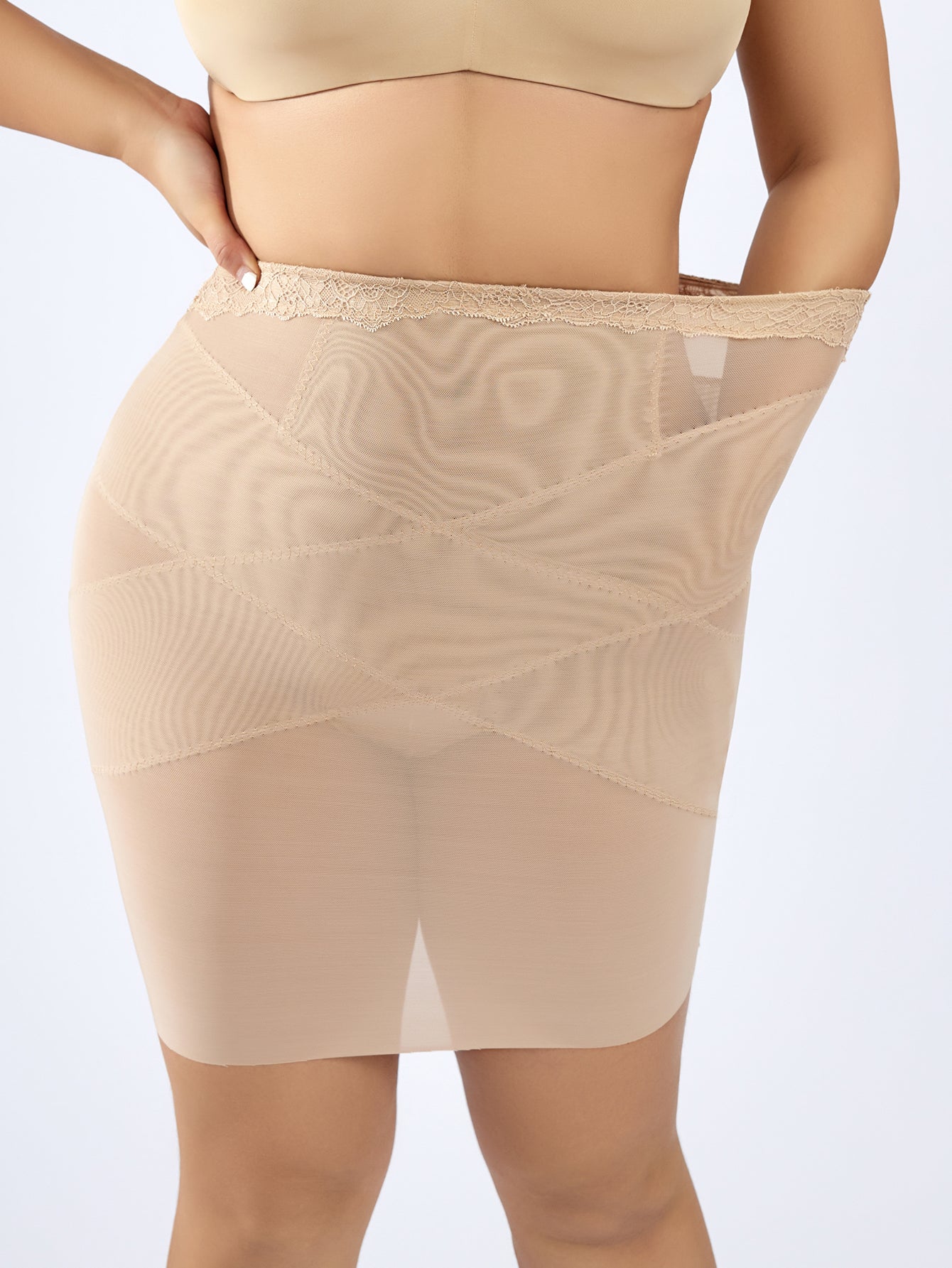 MUEE Half Slips Shapewear Tummy Control Skirt Lace Slip Skirt for Women