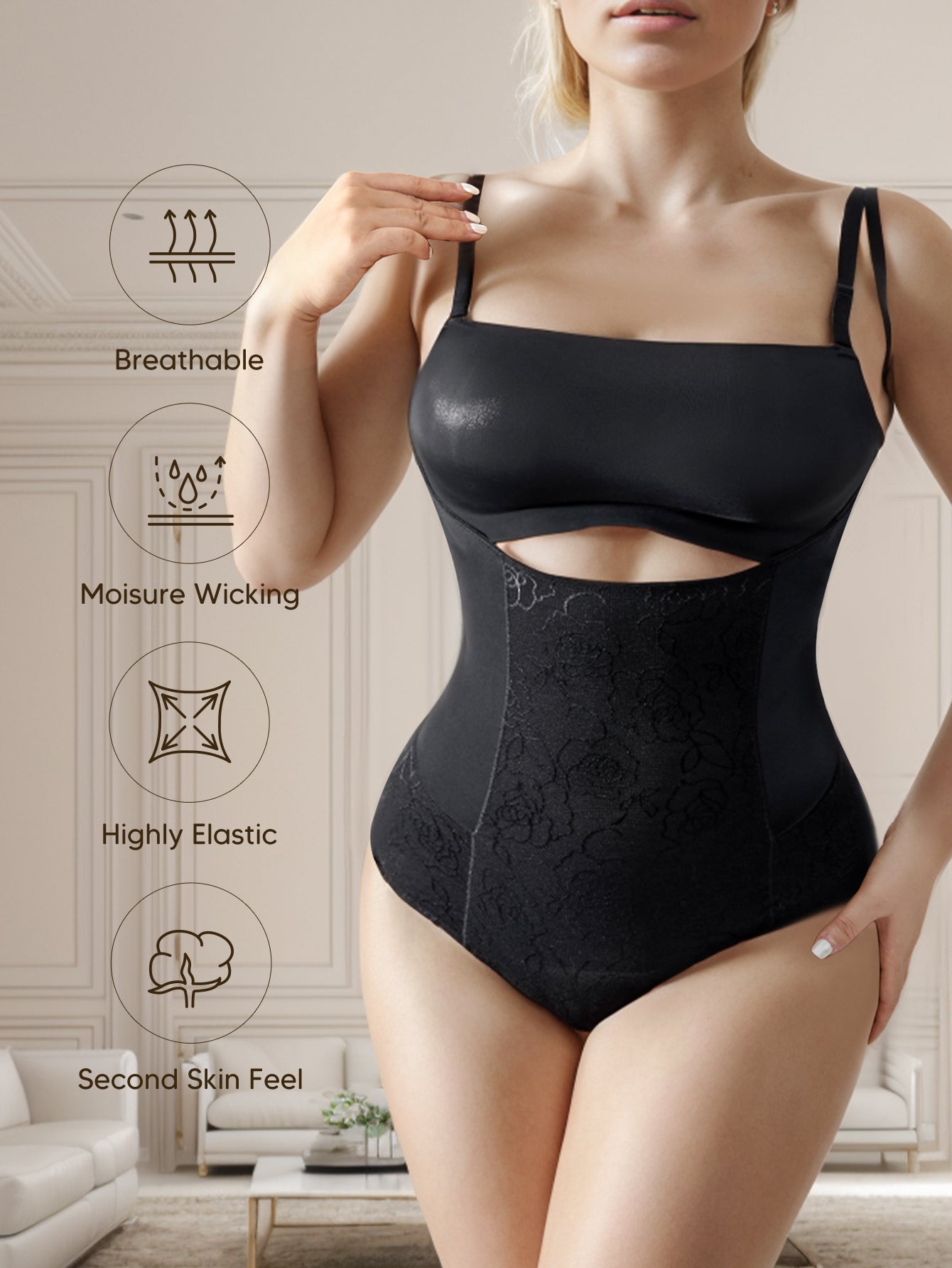 Open Bust Bodysuit Lace Waist Trainer Tummy Slimmer Thong Bodysuit for women