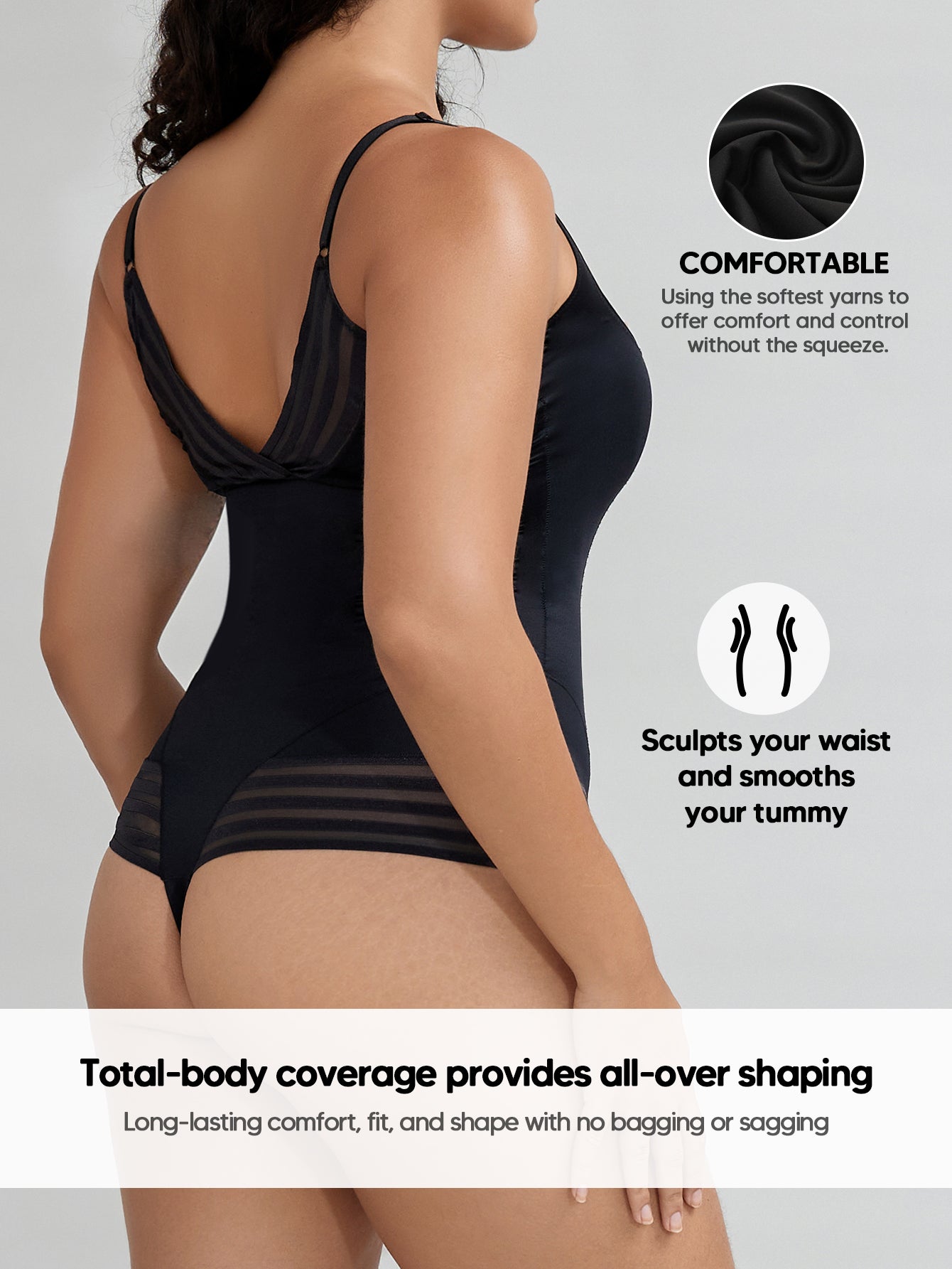 Women Sexy Thong Bodysuit Sleeveless Spaghetti Straps Body Shaper