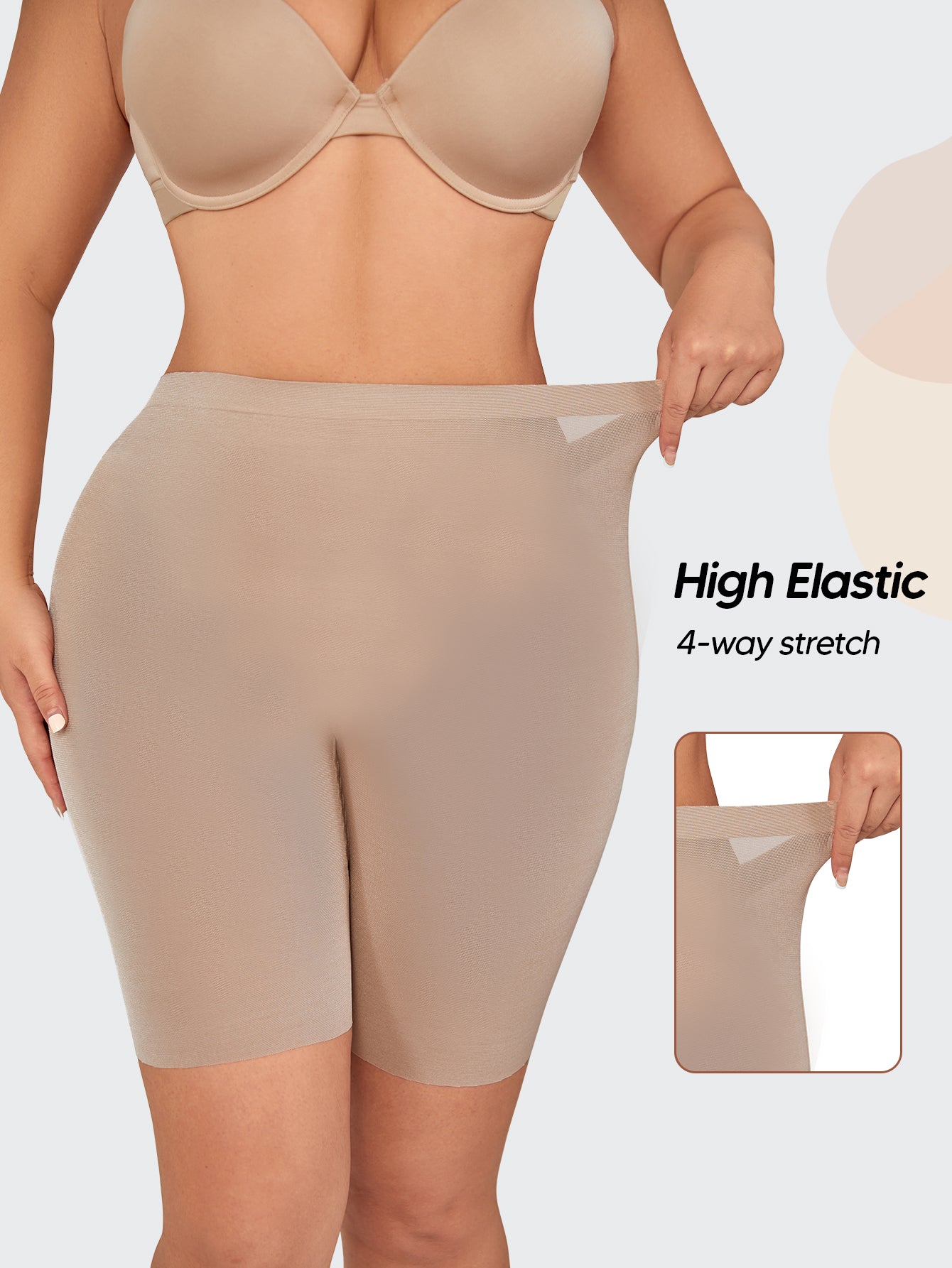 Sheer Sculpt Shaping Boyshorts Panties for Women Slip Shorts Underwear