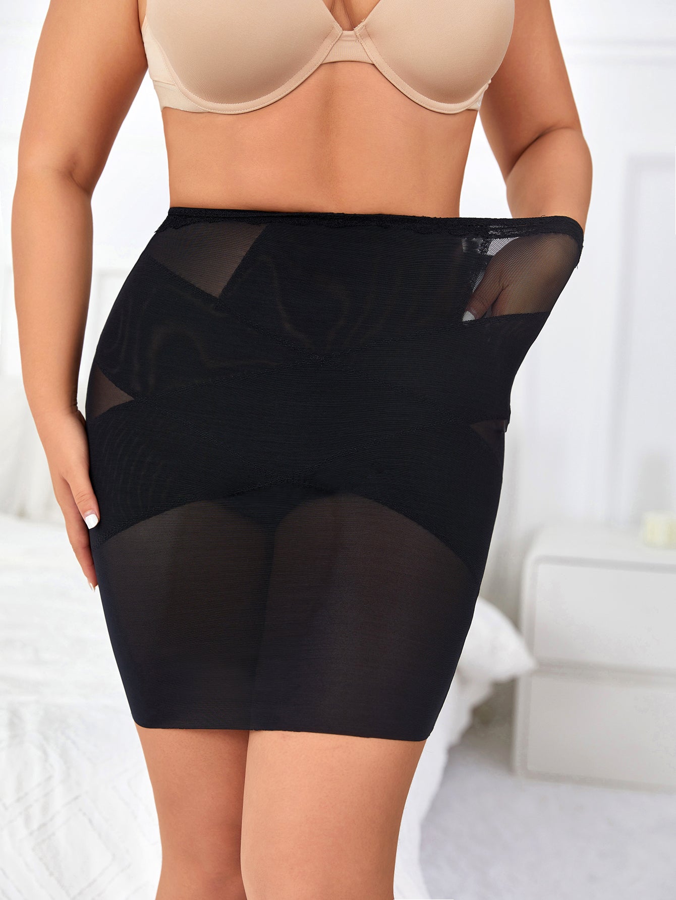 MUEE Half Slips Shapewear Tummy Control Skirt Lace Slip Skirt for Women