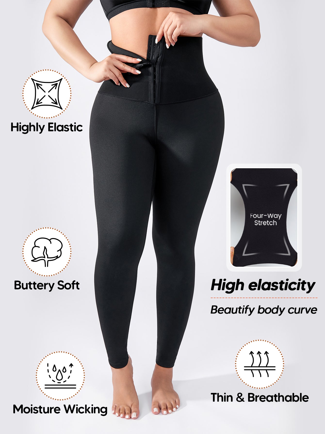 Women Compression Corset Waist Trainer Pants Body Shaper High Waisted Leggings