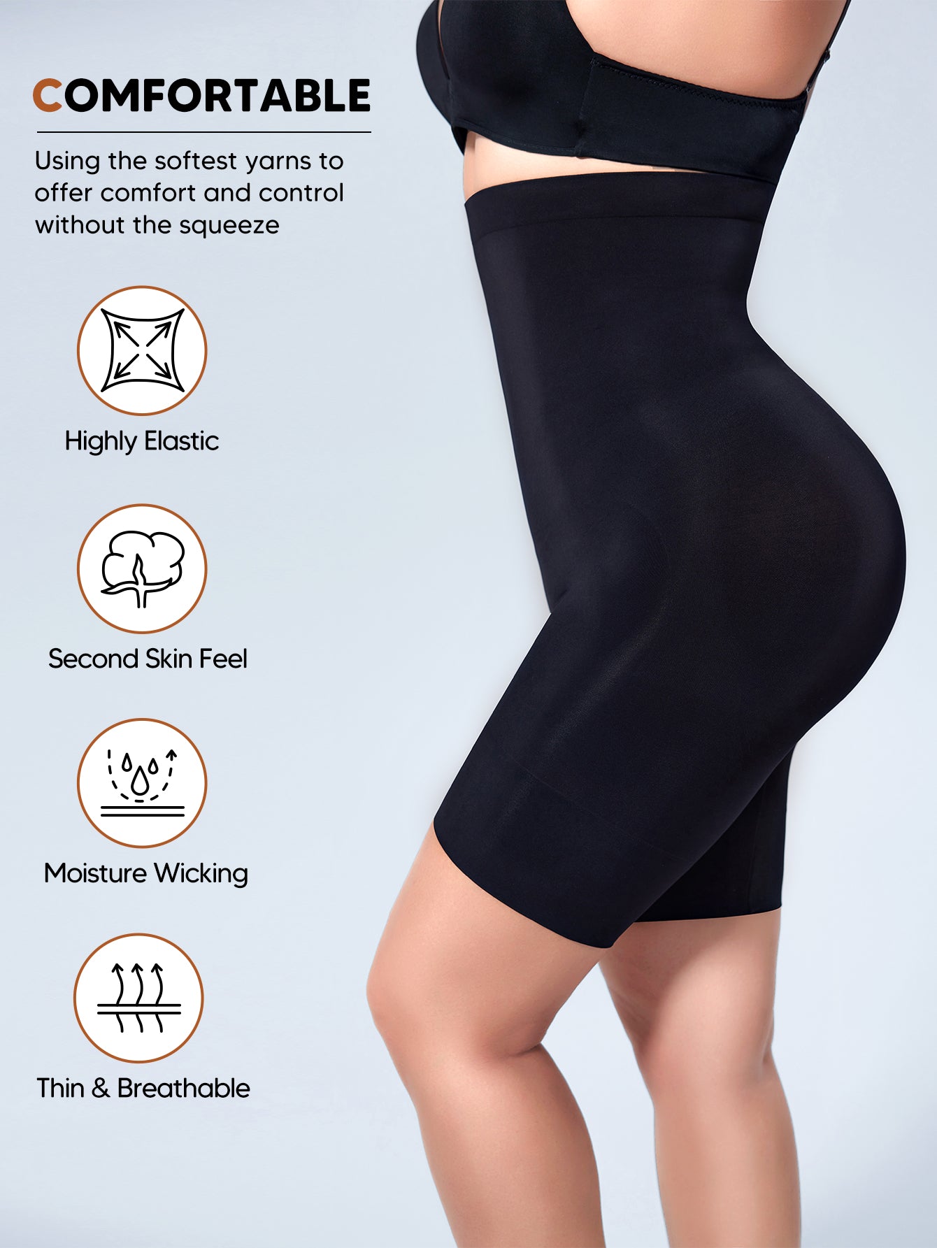 High Waisted Body Shaper Shorts Shapewear for Women Girdle Tummy Slimmer