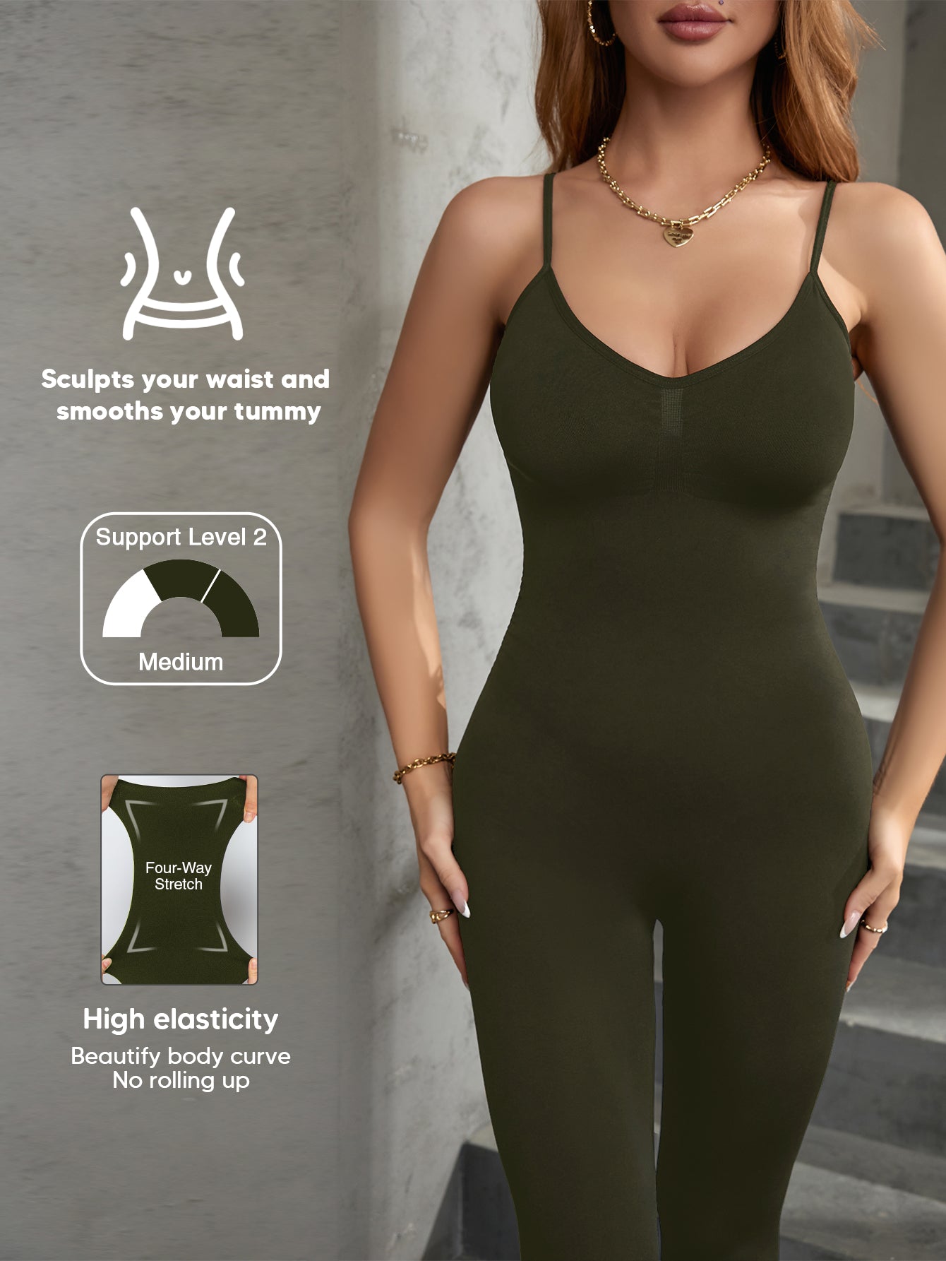 Sleeveless Spaghetti Strap Bodycon Ribbed One Piece Jumpsuits Rompers