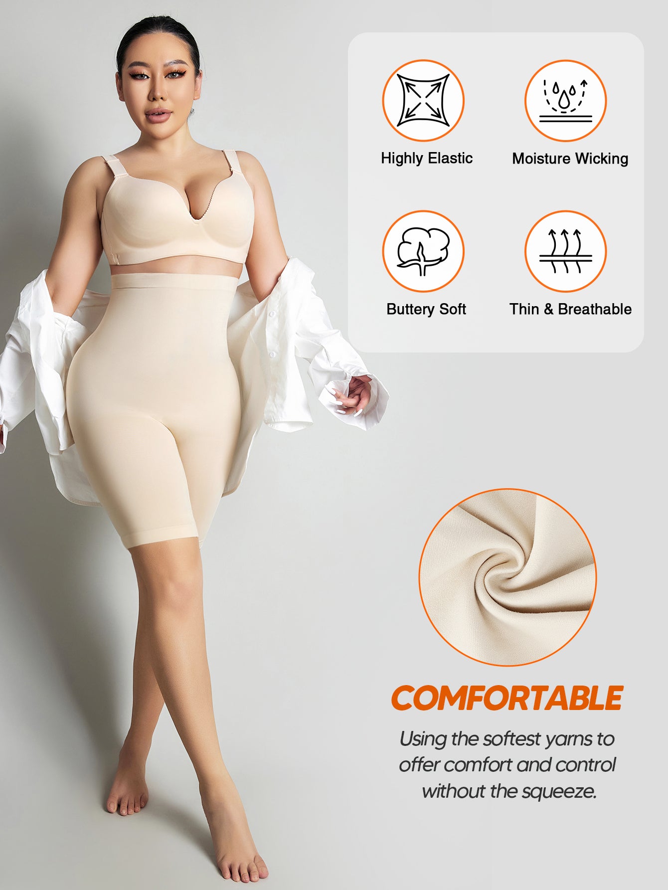 Seamless Shaping Boyshorts Panties for Women Comfy Under Dress Shapewear Shorts
